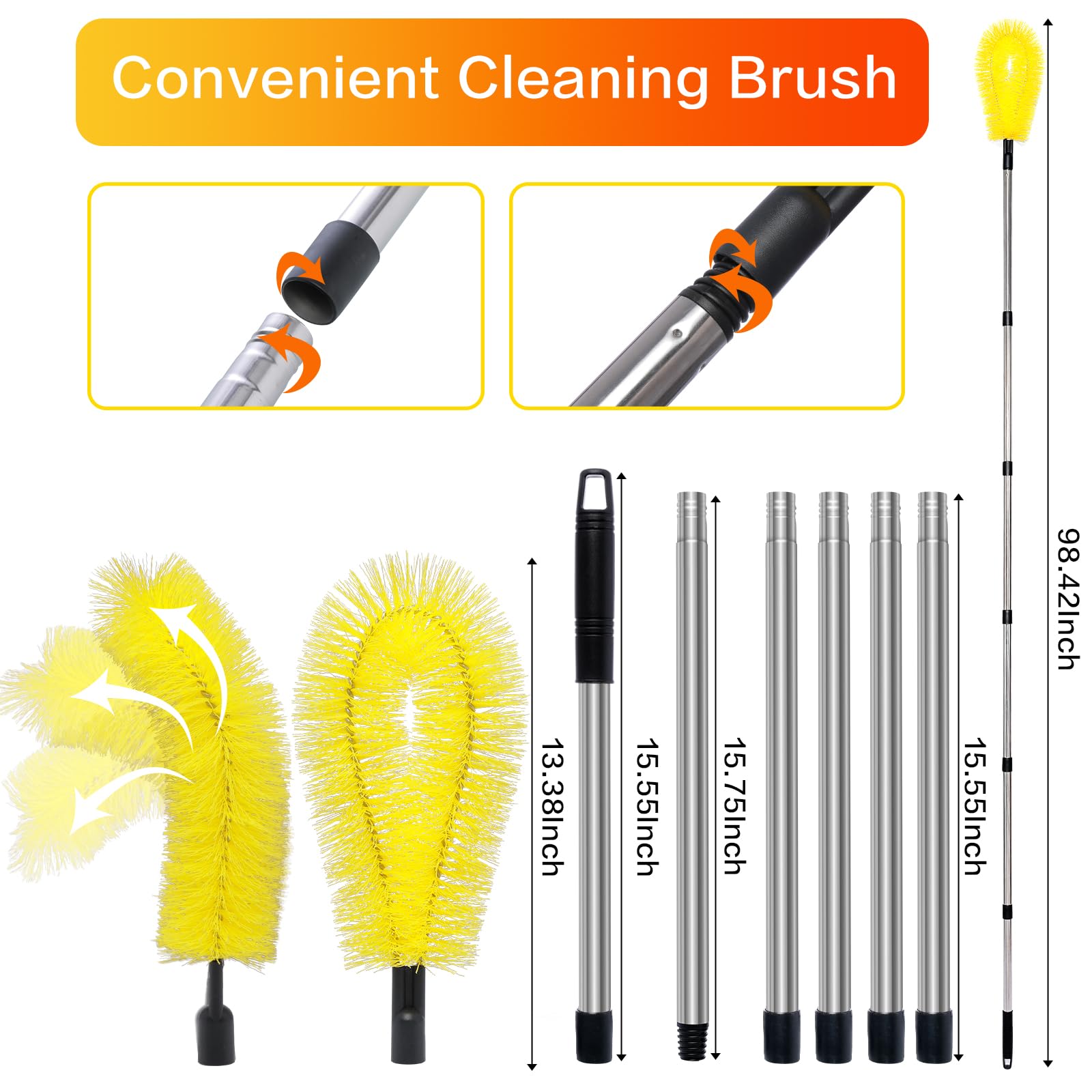 Gutter Cleaning Kit with Brush & Mirror - Roof & Debris Removal for Home Maintenance