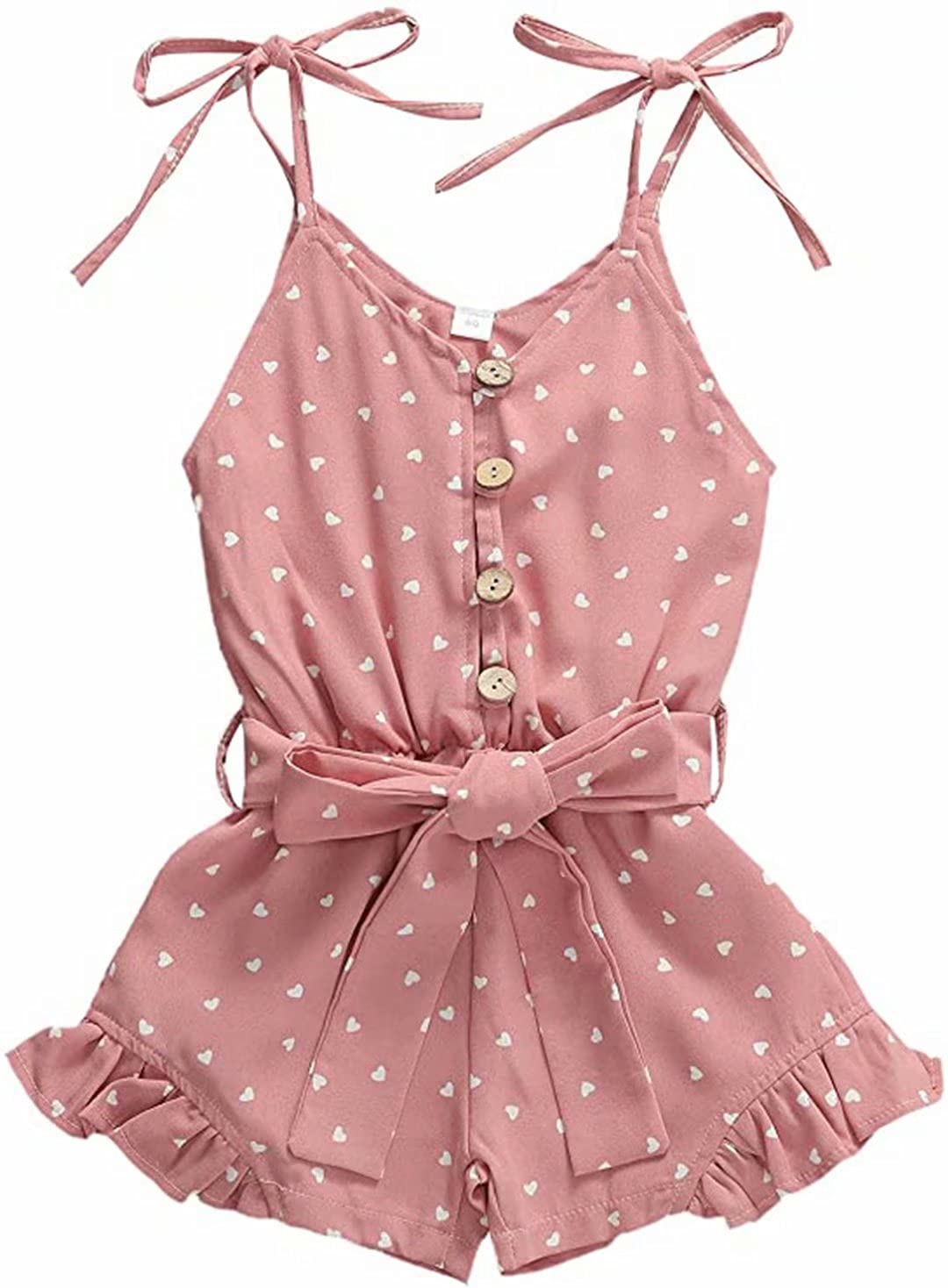 Baby Girl Halter Romper Sleeveless Jumpsuit - Toddler Summer One-Piece Outfit for Playdates & Beach | Soft Cotton Casual Dress