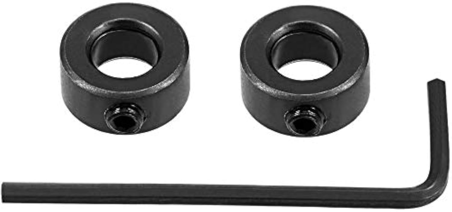 Utoolmart 2Pcs 8mm Drill Dowel Stop - Black Oxide Carbon Steel Depth Holder with Set Screw for Woodworking & Cabinet Making - Perfect for Precise Drilling in DIY Projects and Professional Carpentry