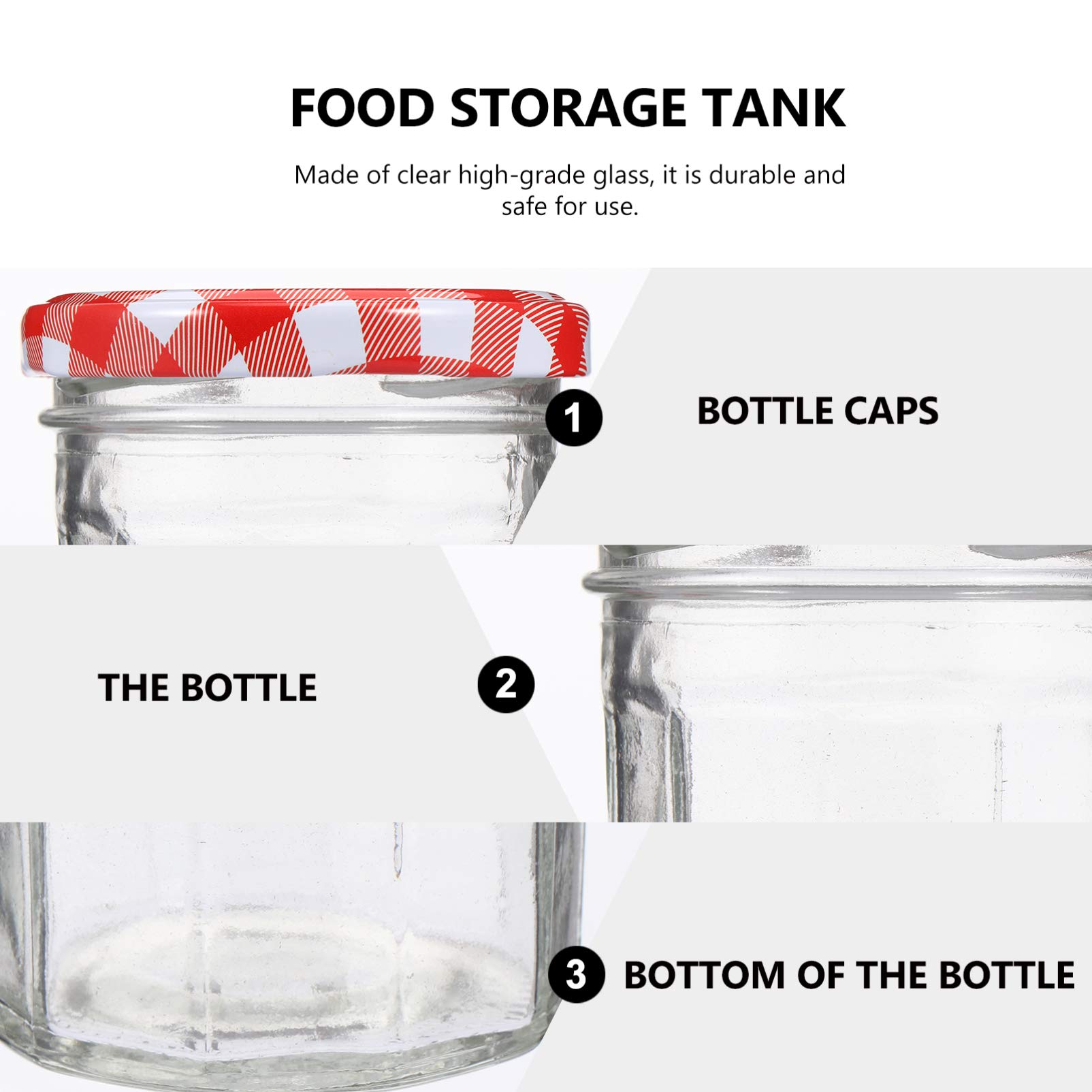 12-Piece Glass Jar Set - Airtight Food Storage Containers for Honey, Jam, Candy & More - Perfect for Kitchen Pantry Organization & Gift Packaging