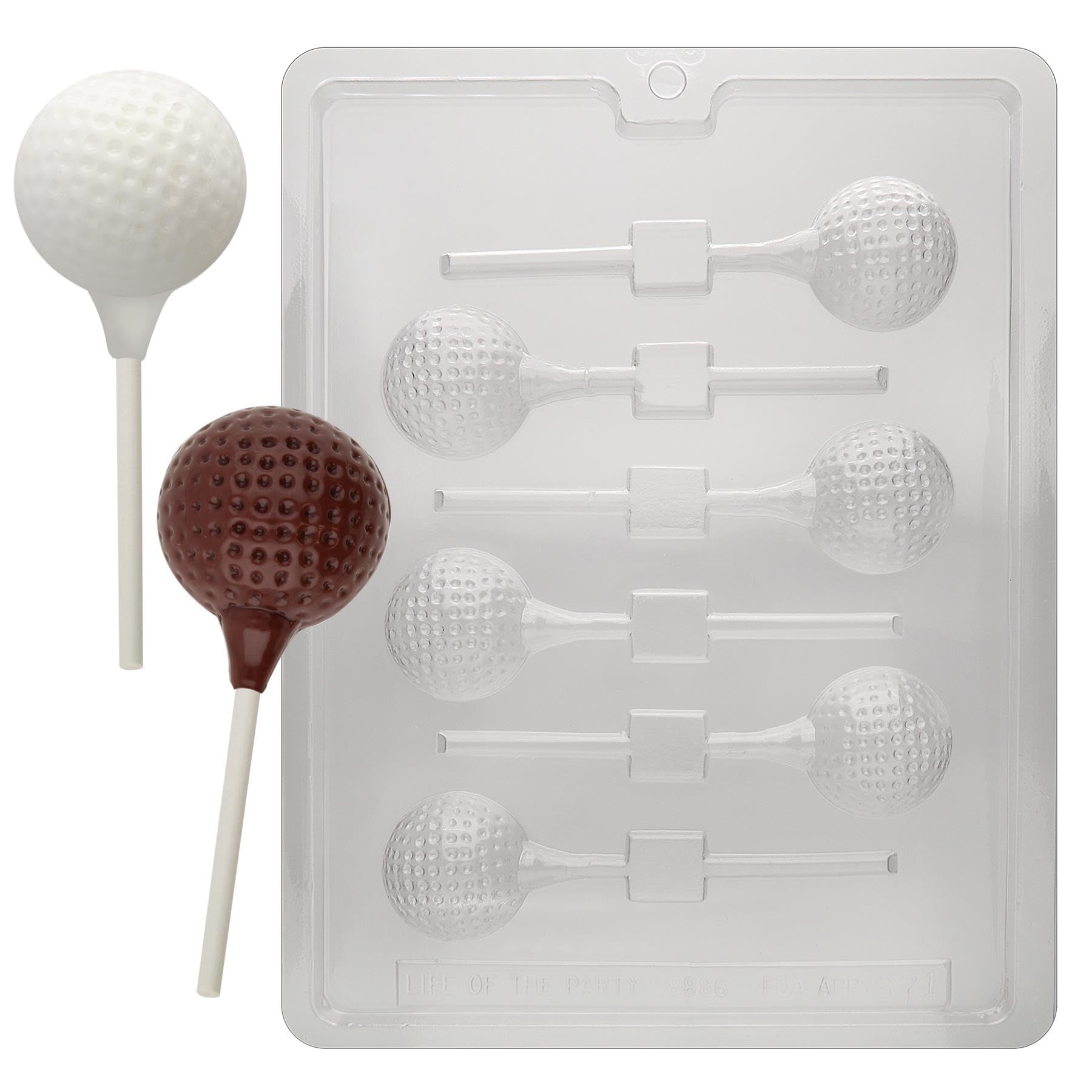 Cybrtrayd Golf Ball Lolly Chocolate Candy Mold Kit - Includes Copyrighted Chocolate Molding Instructions - Perfect for DIY Candy Making, Birthday Parties, and Golf Themed Events