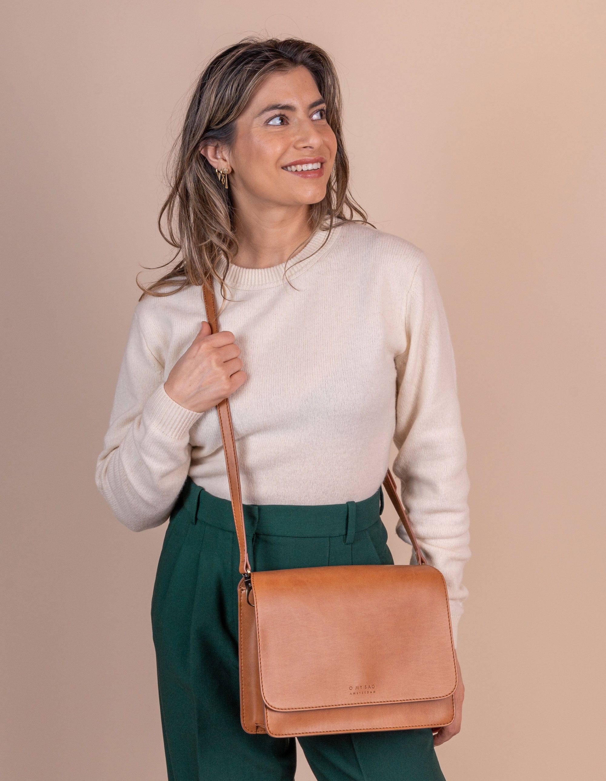 Audrey Vegan Leather Crossbody Bag for Women - Brown | Stylish & Eco-Friendly Apple Leather Handbag for Everyday Use, Travel & Shopping