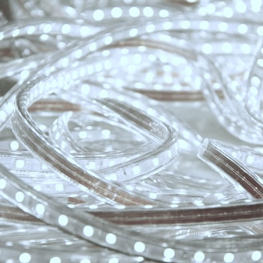 120V LED Strip Lights Cool White (5500K) - Energy Efficient Flexible Light Strips for Home, Kitchen, Bedroom, and Office Decoration - Custom Cut to Any Length