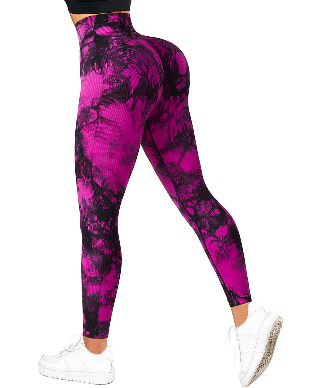 SUUKSESS Women's High Waisted Ribbed Seamless Leggings - Workout, Gym, Yoga Pants for Women - Perfect for Running, Pilates & Lounge Wear