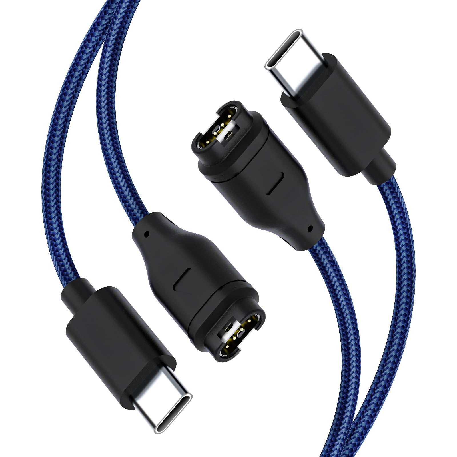 Garmin Watch Charger USB-C Cable - 2 Pack Fast Charging Compatible with Forerunner, Venu, Fenix - Perfect for Travel, Workout & Daily Use