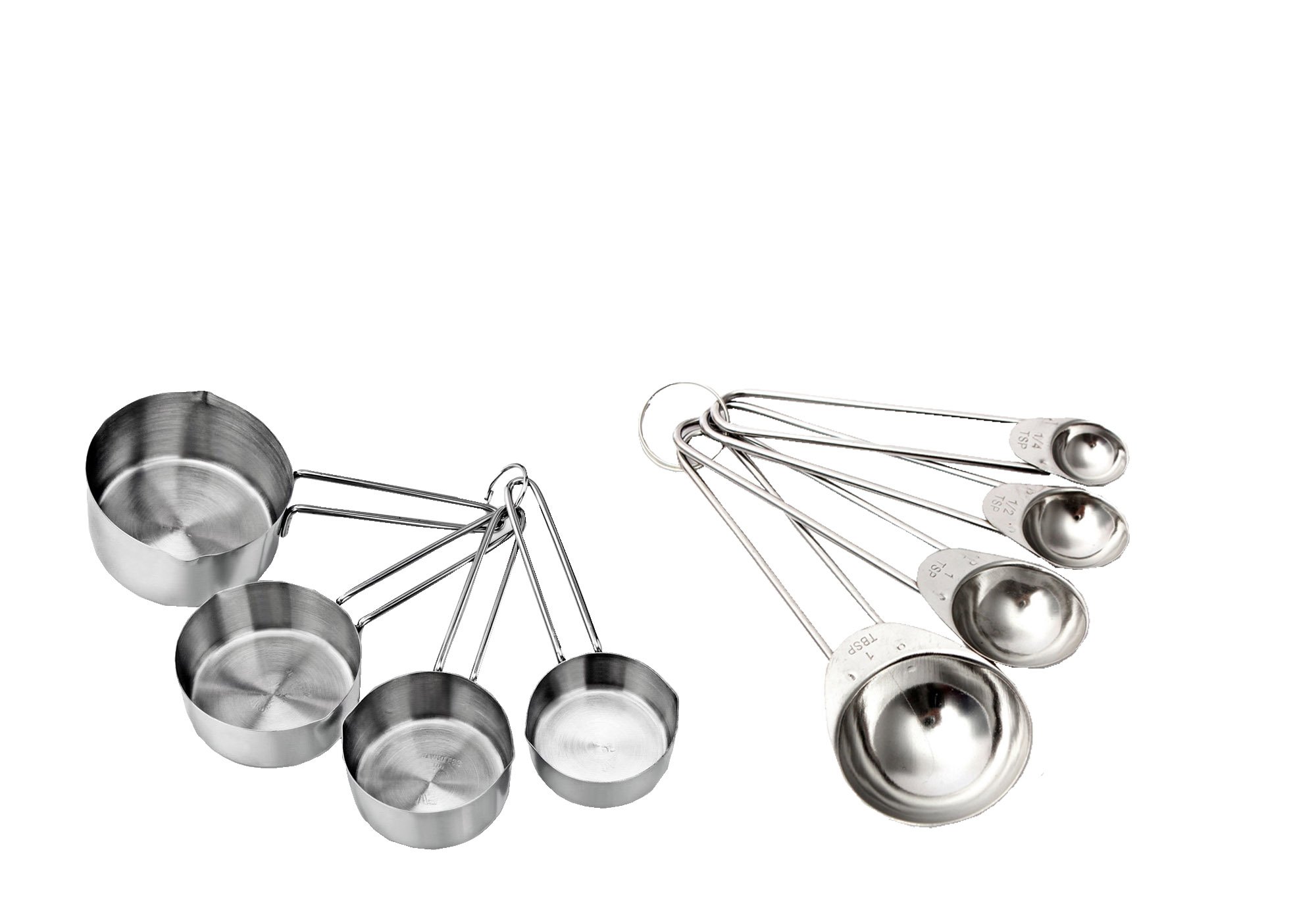 Taluka 4-Piece Stainless Steel Measuring Cup Set & 4-Piece Spoon Set with Engraved Measurements - Perfect for Dry & Liquid Ingredients - Essential Kitchen Tools for Cooking, Baking & Meal Prep