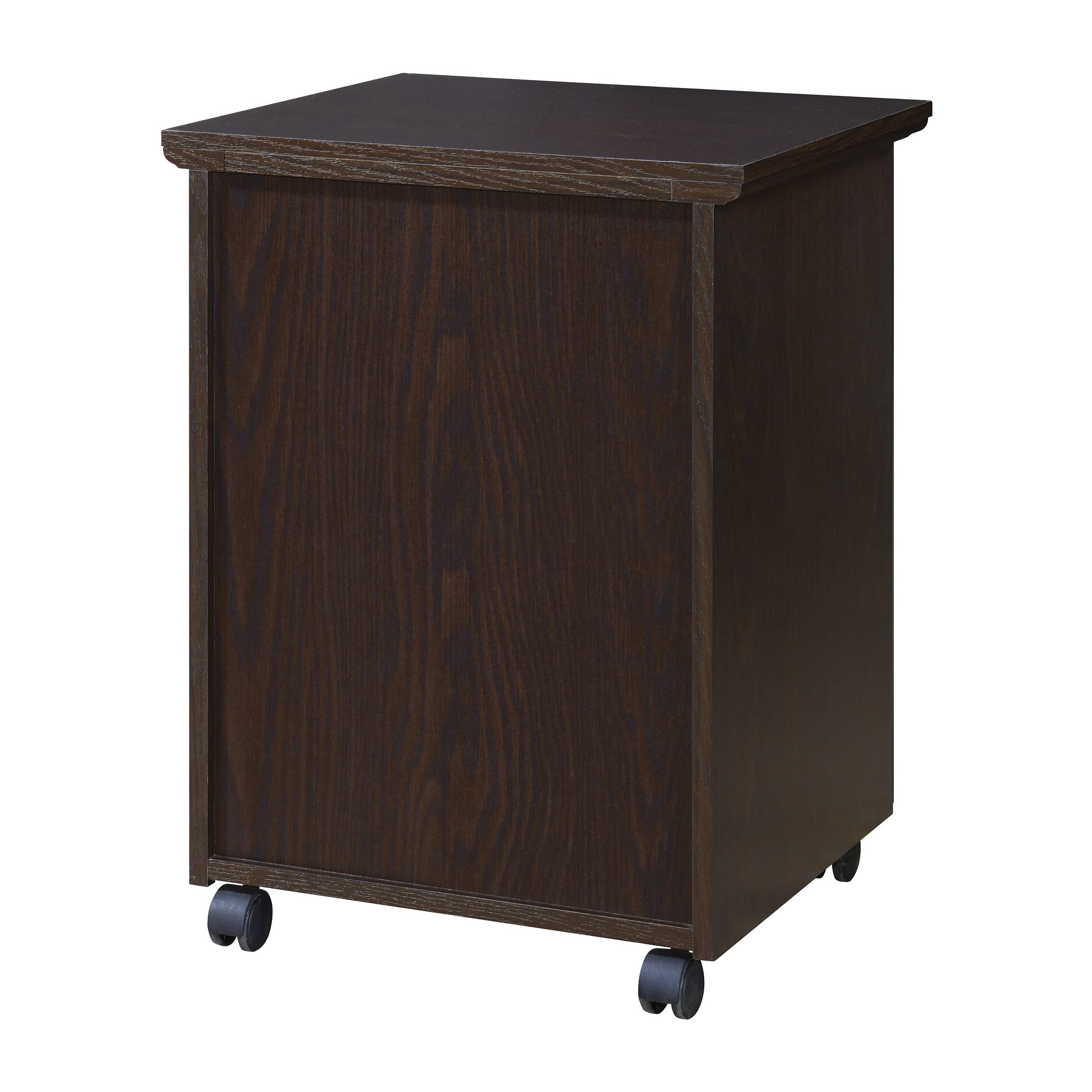 OSP Jefferson Rolling File Cart & Printer Stand with Lockdowel System - Espresso Finish Mobile Office Organizer for Home & Business Workspaces