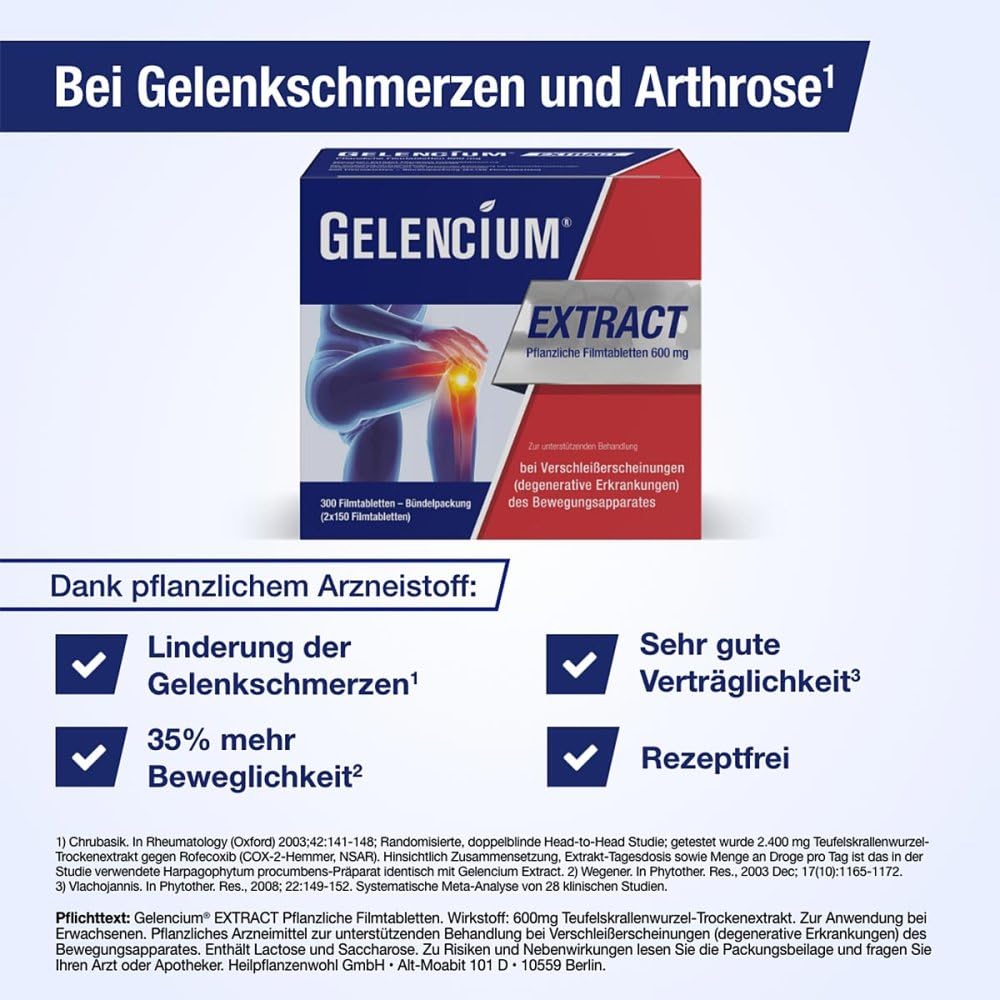 GELENCIUM EXTRACT Herbal Film-Coated Tablets 2X150 Count - Natural Stress Relief & Sleep Aid for Relaxation & Wellness