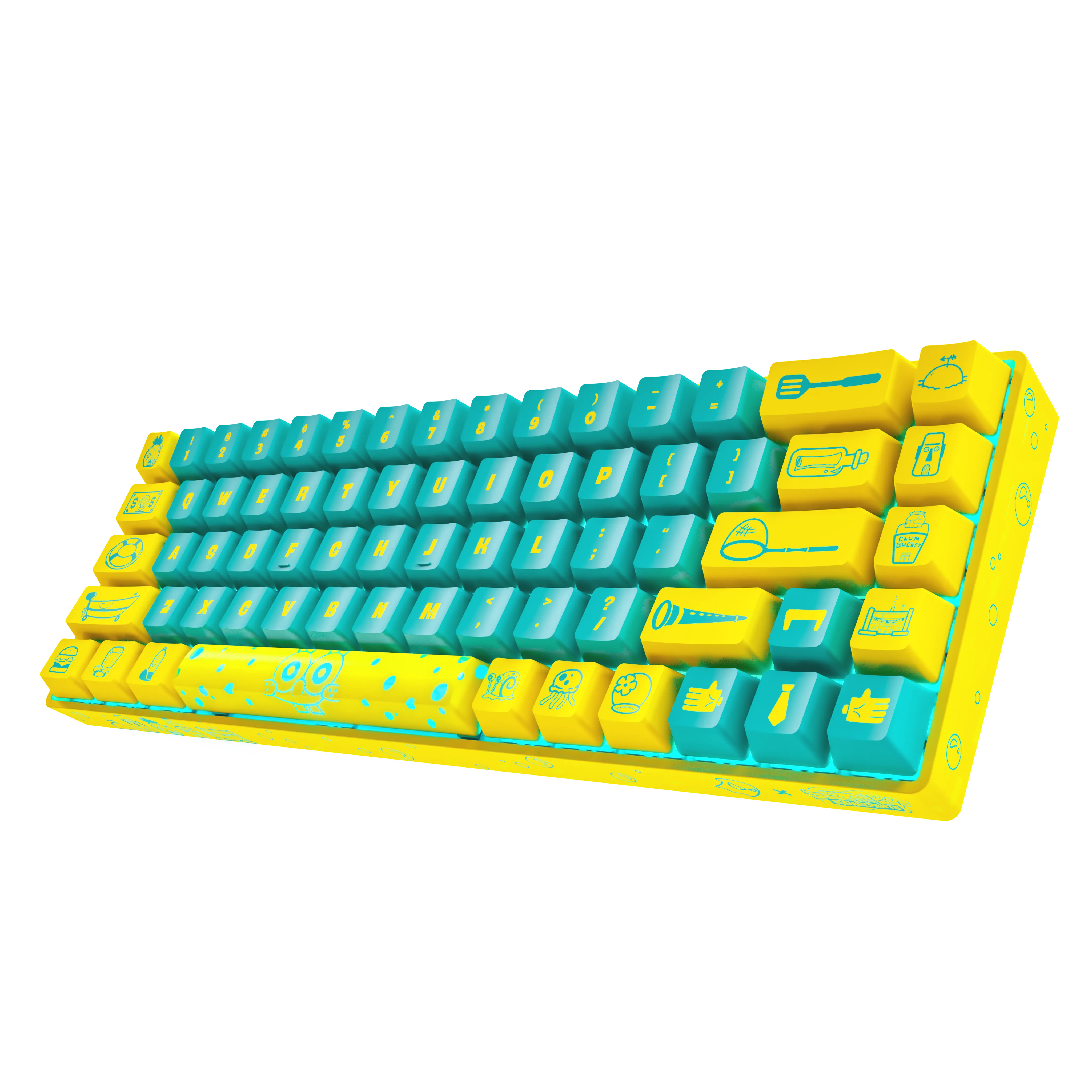 Banshee K68 Mechanical Gaming Keyboard with Magnetic Switches - SpongeBob SquarePants Themed - Perfect for Gaming, Typing & Office Work