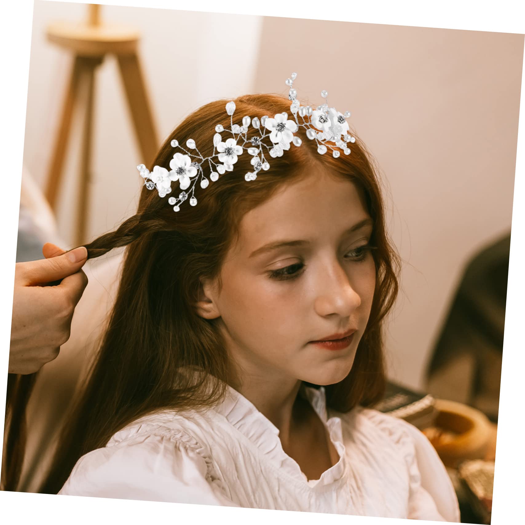 Elegant Pearl & Rhinestone Bridal Headband for Women - Beaded Wedding Hair Accessory with Polymer Clay Details | Perfect for Brides, Prom, Parties & Special Occasions