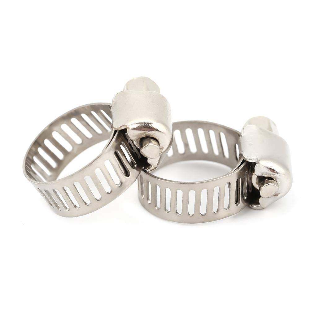 10pcs Stainless Steel Hose Clamps - Adjustable Fuel Line Clips (13-19mm) for Hydraulic Equipment