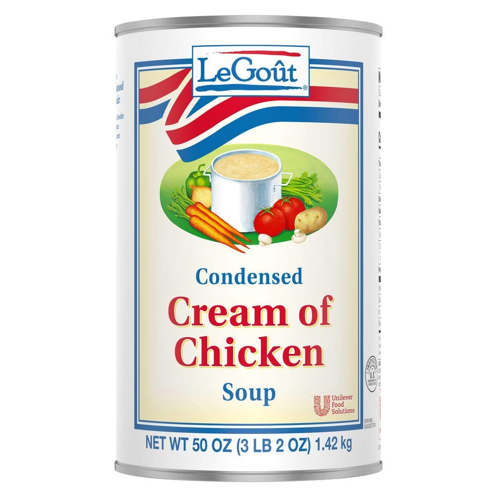 LeGout Cream of Chicken Condensed Canned Soup - 50 oz (Pack of 12) | 0g Trans Fat | Quick & Easy Meal Prep, Cooking Ingredient, Comfort Food for Family Dinners