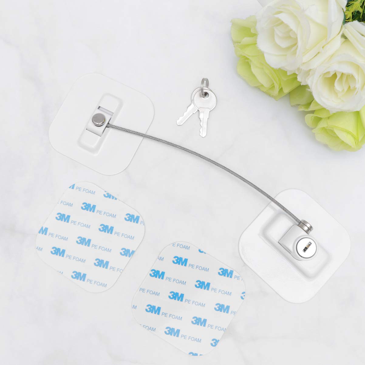 DOITOOL Child Safety Fridge Lock - 1pc White Window Lock for Kids & Adults - Secure Mini Fridge & Refrigerator Doors