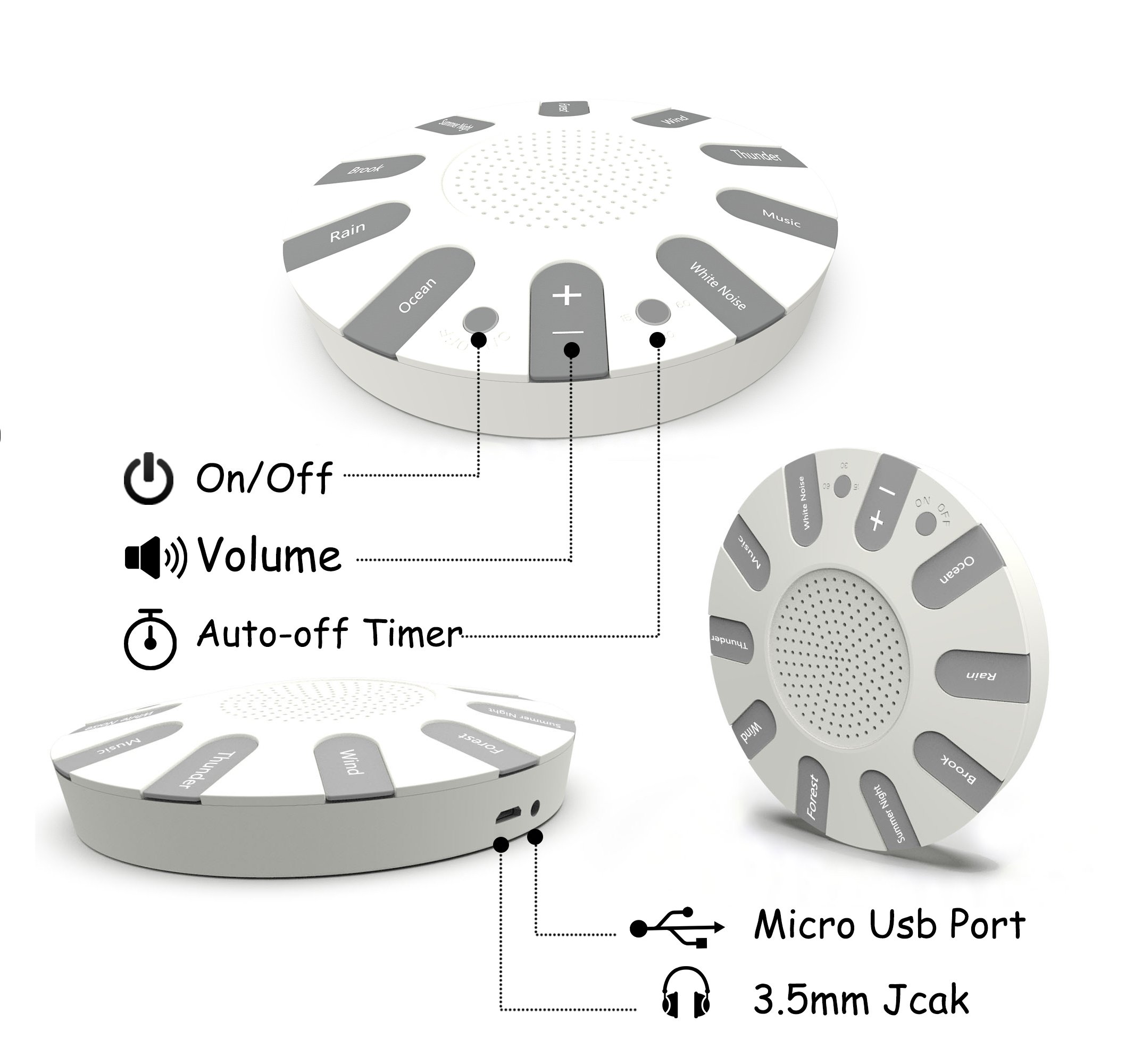 CoolHoppe White Noise Machine - Portable Sleep Sound Machine with 9 Natural Sounds & Timer for Adults, Babies, Office & Travel | Perfect for Nursery, Meditation & Noise Cancellation