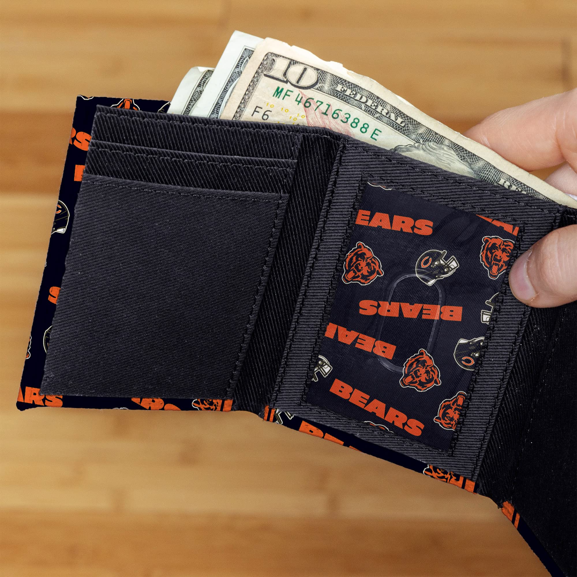NFL Canvas Trifold Wallet by Rico Industries - Durable & Stylish Football Fan Accessory for Men - Perfect for Game Day, Travel & Everyday Use