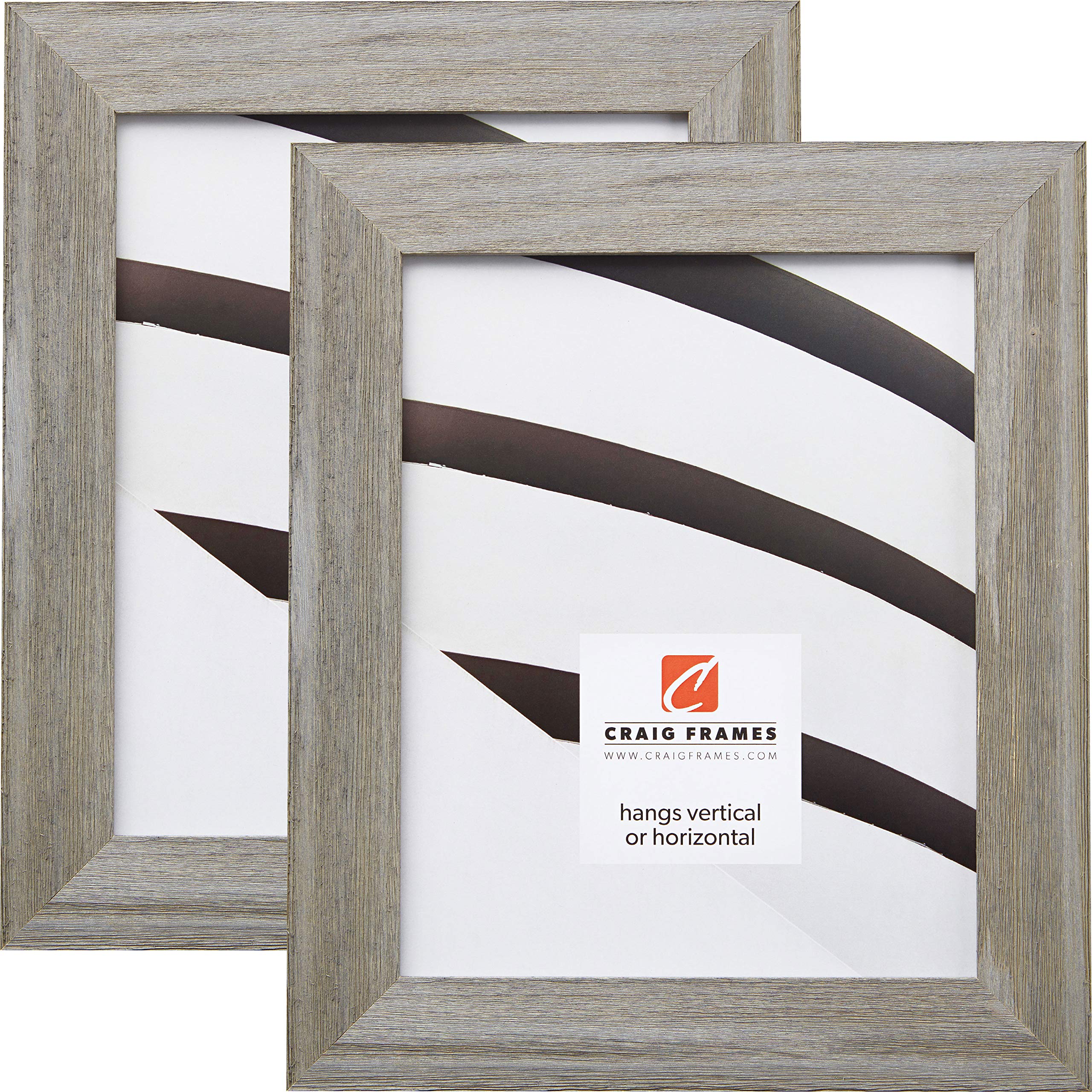 Craig Frames 7221063 14 x 18 Inch Picture Frame Set of 2 - Faux Barnwood Gray Finish - Perfect for Wall Decor, Family Photos, and Home Office Display