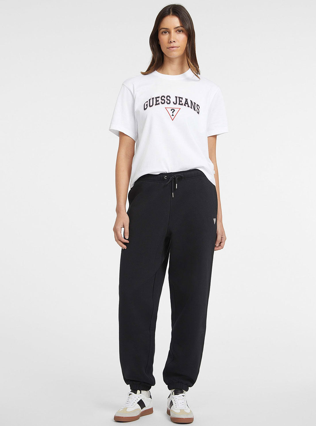 Guess Women's White Boxy Fit T-Shirt - Casual Short Sleeve Cotton Tee for Everyday Wear | Perfect for Street Style, Weekend Outfits & Layering