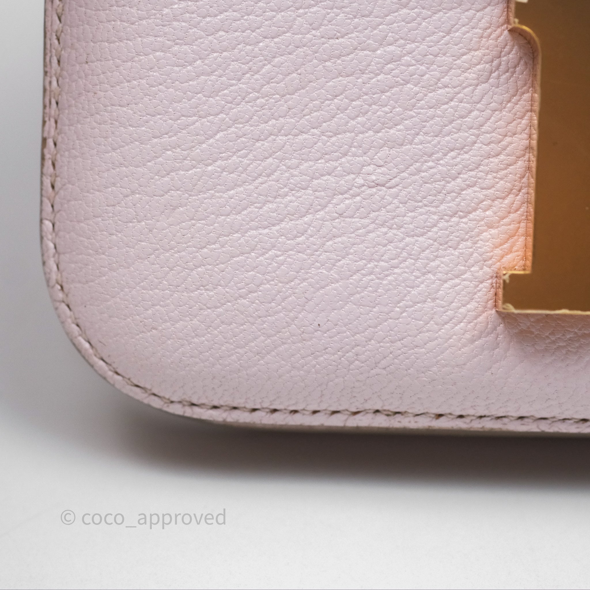Hermès Constance Mini 18cm Bag in Mauve Pale Chevre Mysore Leather with Rose Gold Hardware - Luxury Crossbody Purse for Women, Perfect for Date Night & Special Occasions