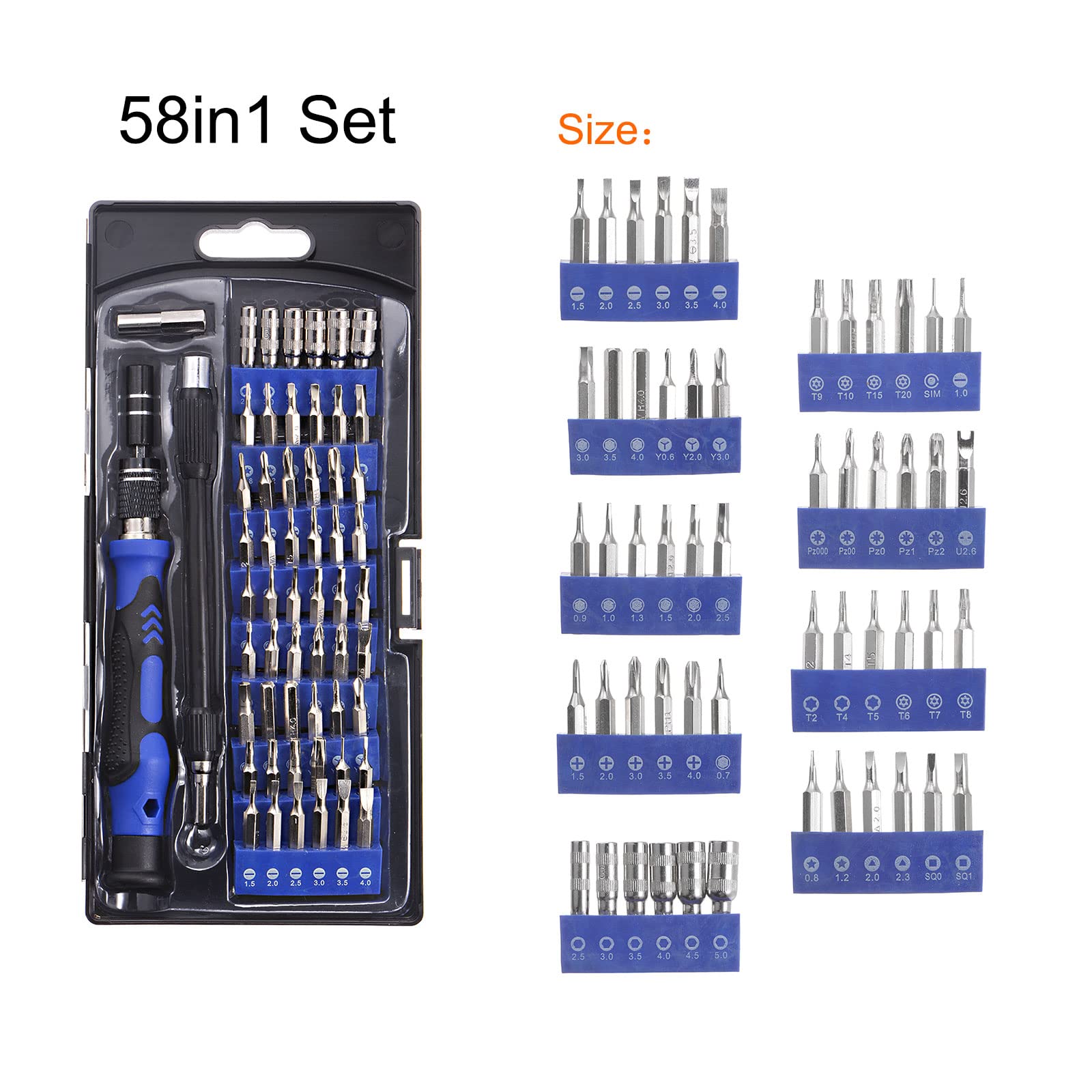 58 in 1 Magnetic Precision Screwdriver Set with Tweezers - Professional Electronics Repair Tool Kit for iPhone, Android Phones, Laptops, Computers & Small Appliances - Perfect for DIY Fixes, Home Repairs & Tech Maintenance