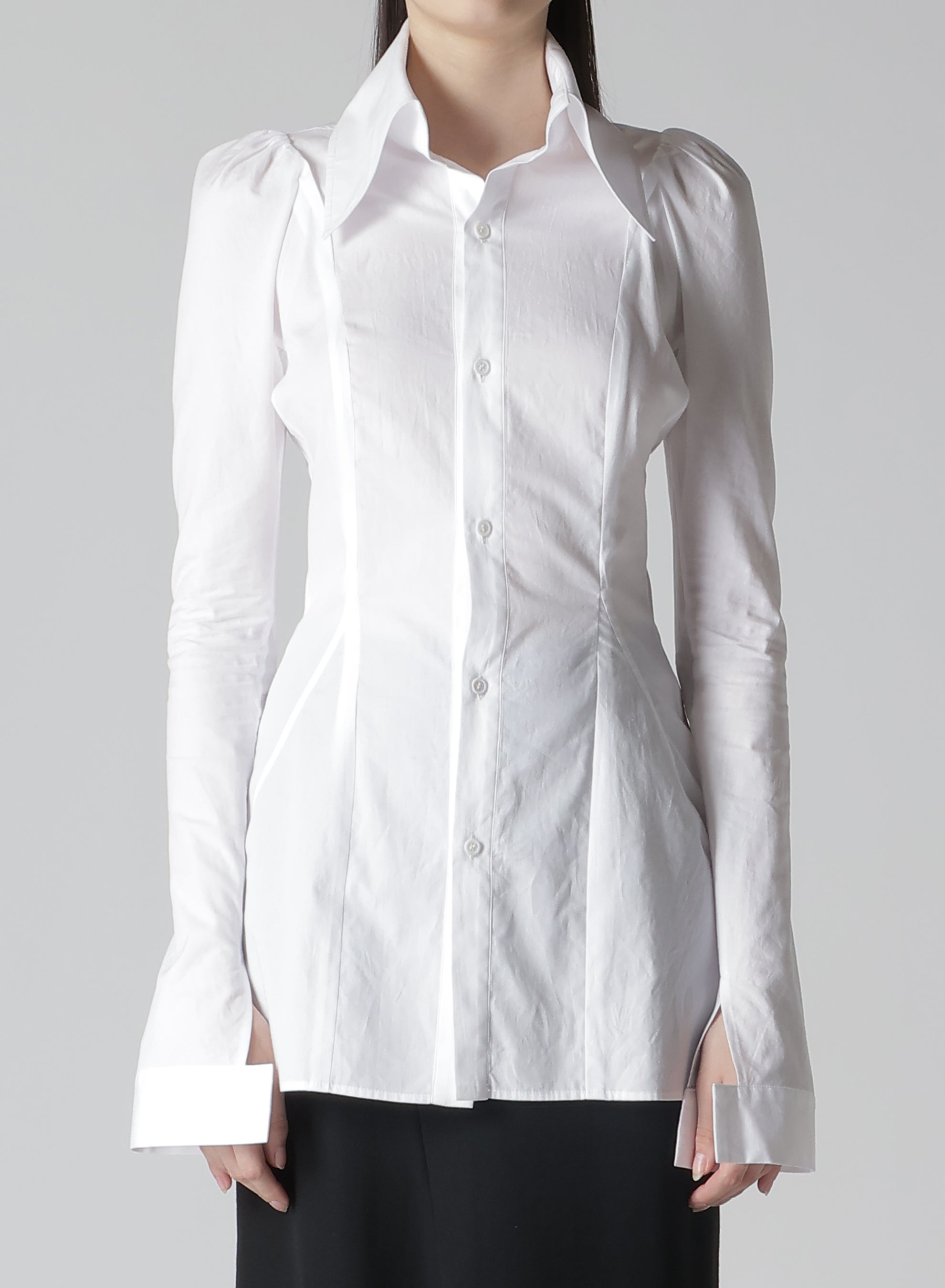 COTTON BROAD PUFF SLEEVE SLIM FIT BLOUSE for Women - Elegant Office Wear & Casual Outfit