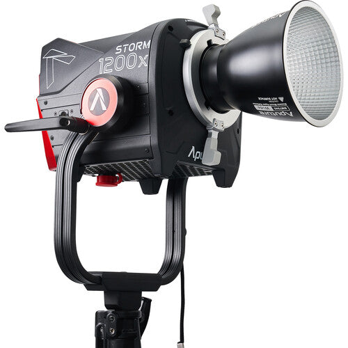 Aputure STORM 1200x Professional LED Fresnel Light Kit with Skid Support & Barndoors - Perfect for Film Production, Photography, and Studio Lighting