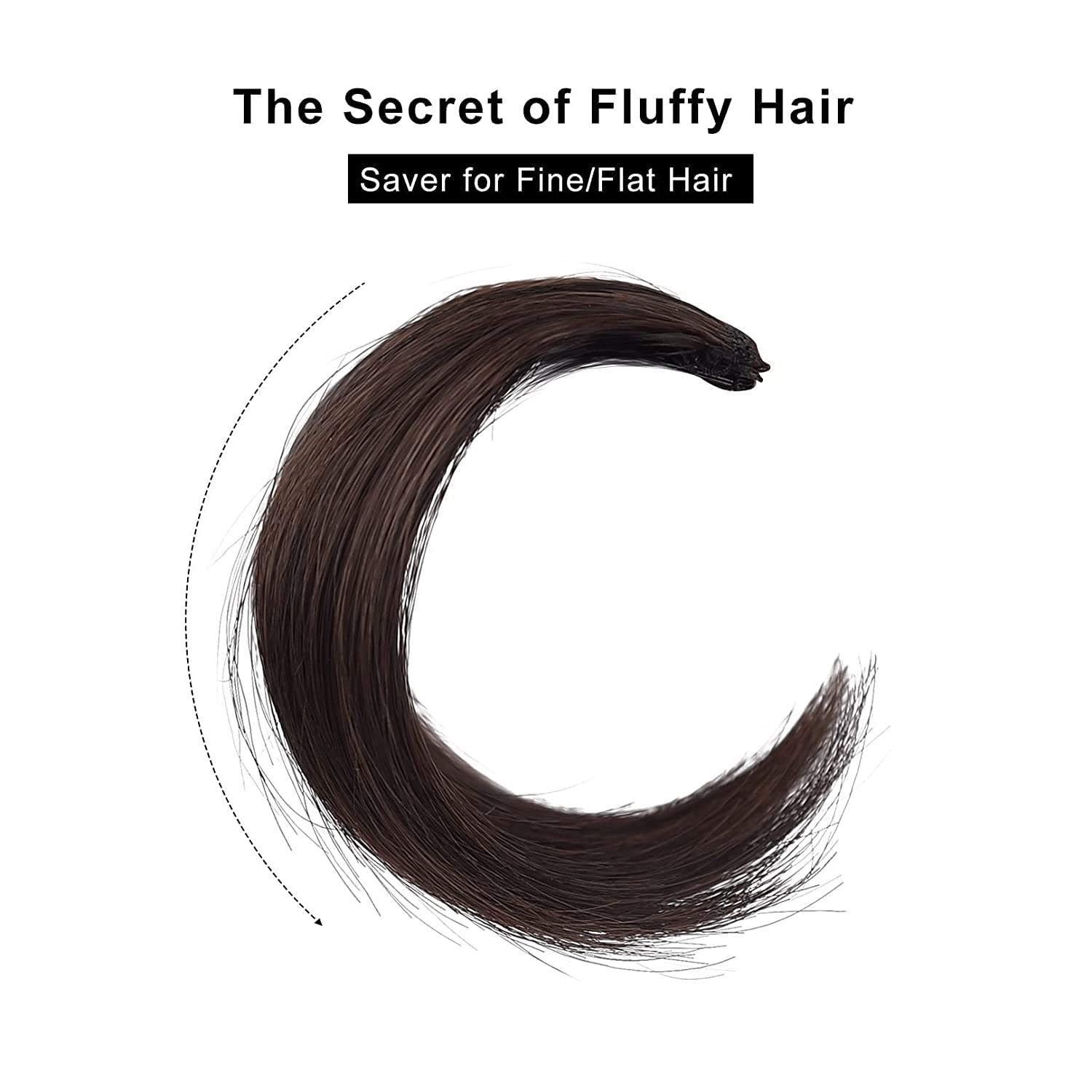 Majik Human Hair Seamless Thick Hair Toppers for Women - 4 Inch Brown Hair Patches & Volumizer (Set of 2) | Perfect for Side Cover, Thinning Hair & Daily Styling | Natural-Looking Hair Enhancement for Work & Social Events
