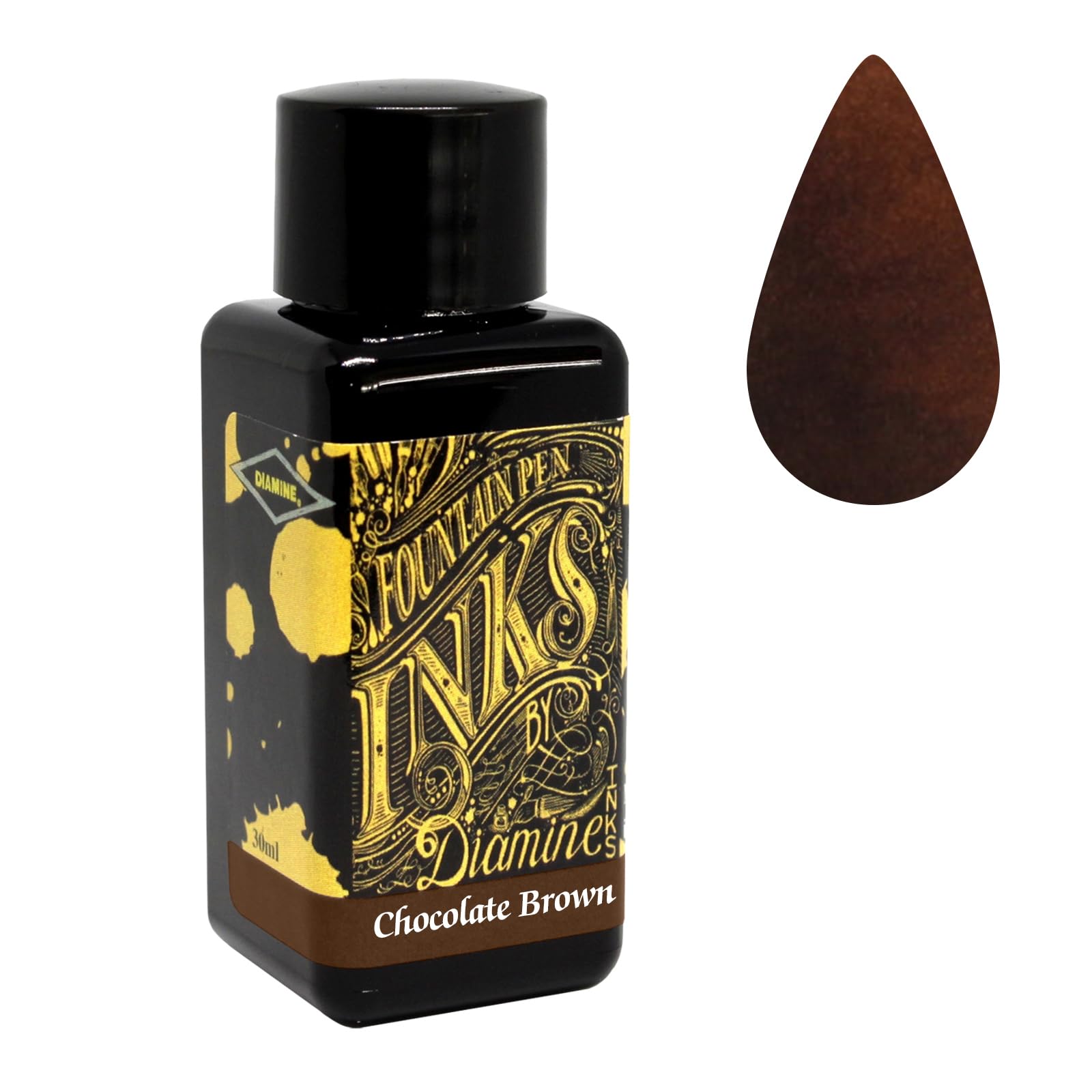 Premium Diamine Fountain Pen Ink - 30ml Bottle, Rich Chocolate Brown for Calligraphy, Journaling & Artistic Writing - Ideal for Fountain Pens, Dip Pens & Ink Art