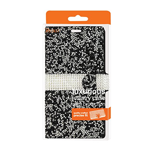 Samsung Galaxy S7 Rhinestone Wallet Case - Black for Women's Fashion Accessory