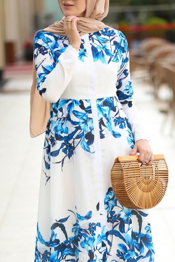 Elegant Modest Porcelain Dress for Women - Perfect for Church, Weddings & Special Occasions