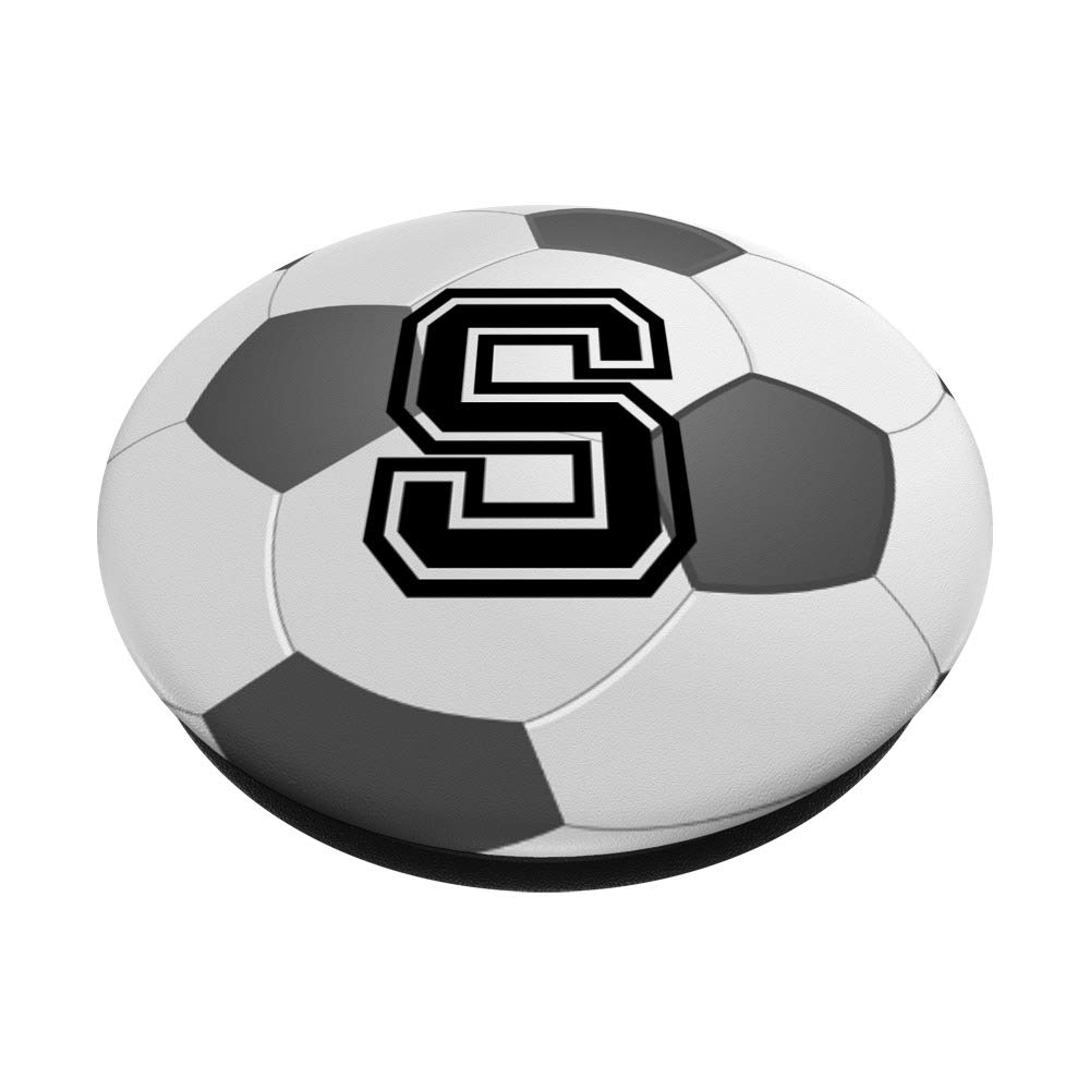 Soccer Ball Letter S Initial PopGrip | Swappable Phone Grip for Soccer Fans, Perfect for Game Days, Training & Everyday Use