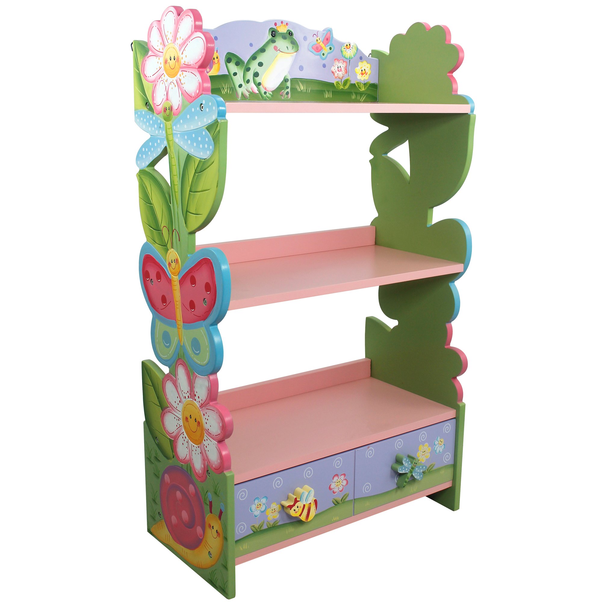 Fantasy Fields Magic Garden Wooden Kids Bookshelf with Storage Drawers - Colorful Multi-Tiered Bookshelf for Children's Bedroom, Playroom & Nursery Organization