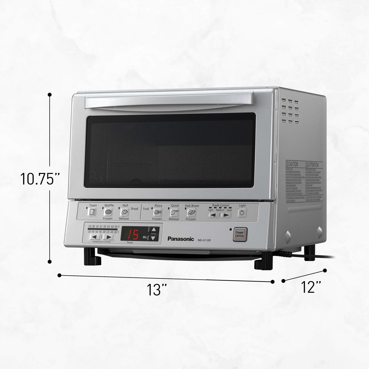 Refurbished PANASONIC FlashXpress Double Infrared Toaster Oven NB-G110P with Home Essentials Warranty - Perfect for Small Kitchens, Dorms & Quick Meals