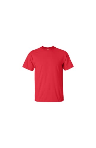 Gildan 8000 Heavy Cotton Short Sleeve T-Shirt for Men - Red | Comfortable Casual Wear for Everyday, Gym, and Workout