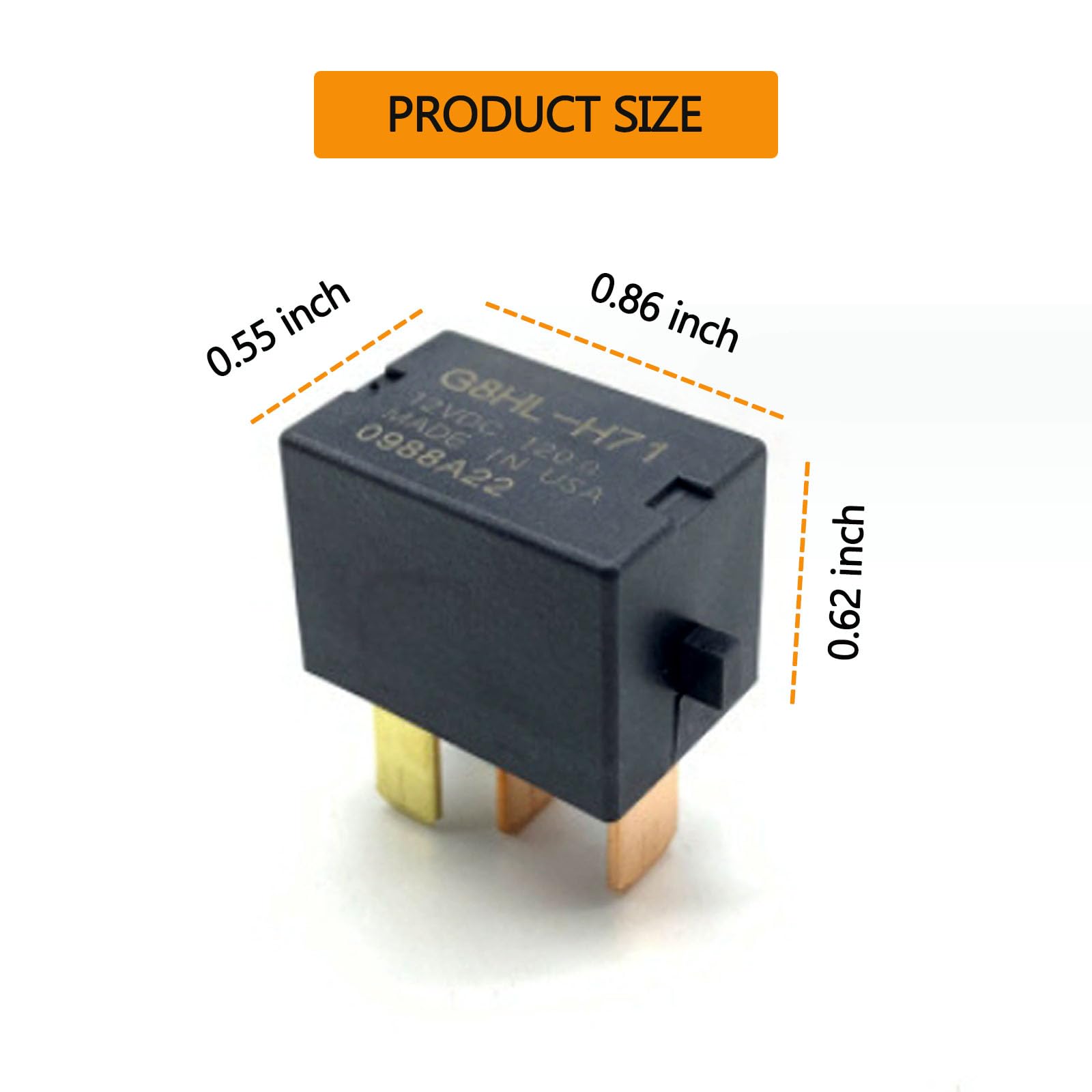 2 PCS 12V DC 4-Pin Car AC Relay - OEM 39794-SDA-A03 Replacement for Honda Accord, Odyssey, CRV, Civic - Automotive Power Accessories for Cooling System & Climate Control