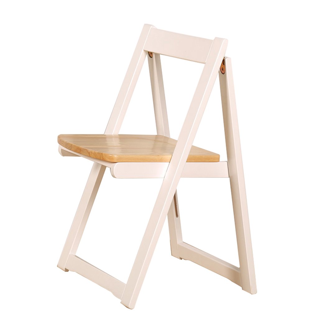 Solid Wood Dining Chair - Sturdy Wooden Back Low Chair with Folding Design - 475mm/485mm/750mm Height Options - Perfect for Kitchen, Dining Room, and Small Spaces (White)