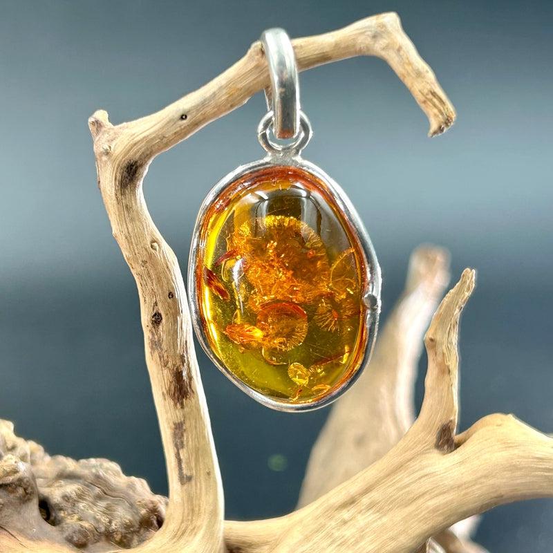 Natural Baltic Amber Oval Pendants - .925 Sterling Silver Jewelry for Women | Handmade Necklace for Healing, Stress Relief & Fashion Accessories | Perfect for Gifts, Meditation & Everyday Wear