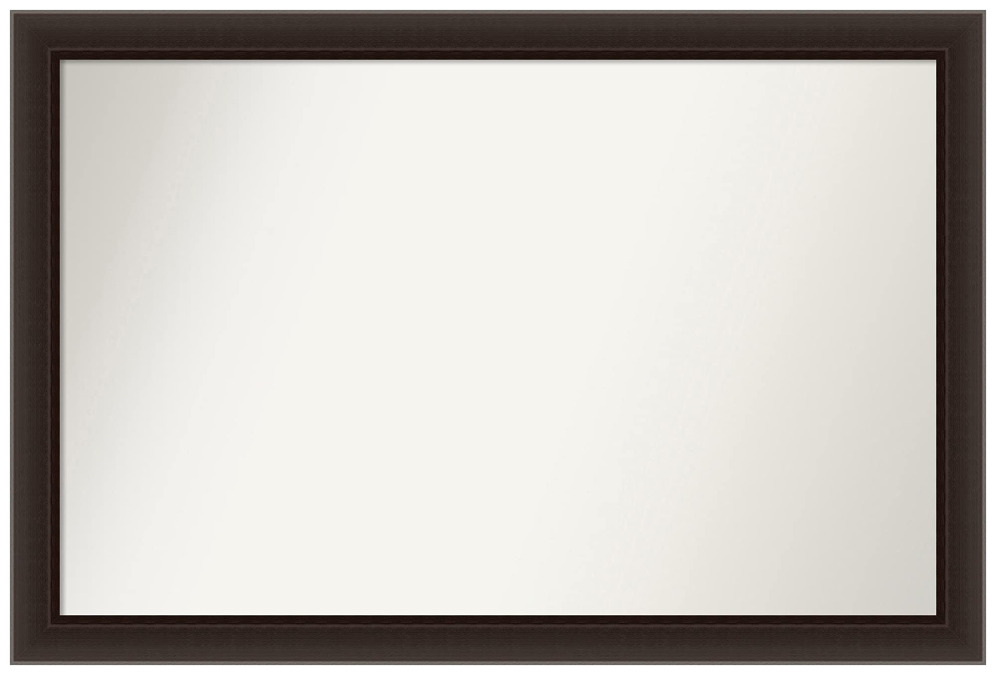Amanti Art Non-Beveled Custom Wall Mirror 26.5 x 39.5 Inches - Romano Espresso Narrow Frame - Bathroom Vanity Mirror - Bedroom Decor - Living Room Accent - Custom Size Options Available - Brown Wood Finish