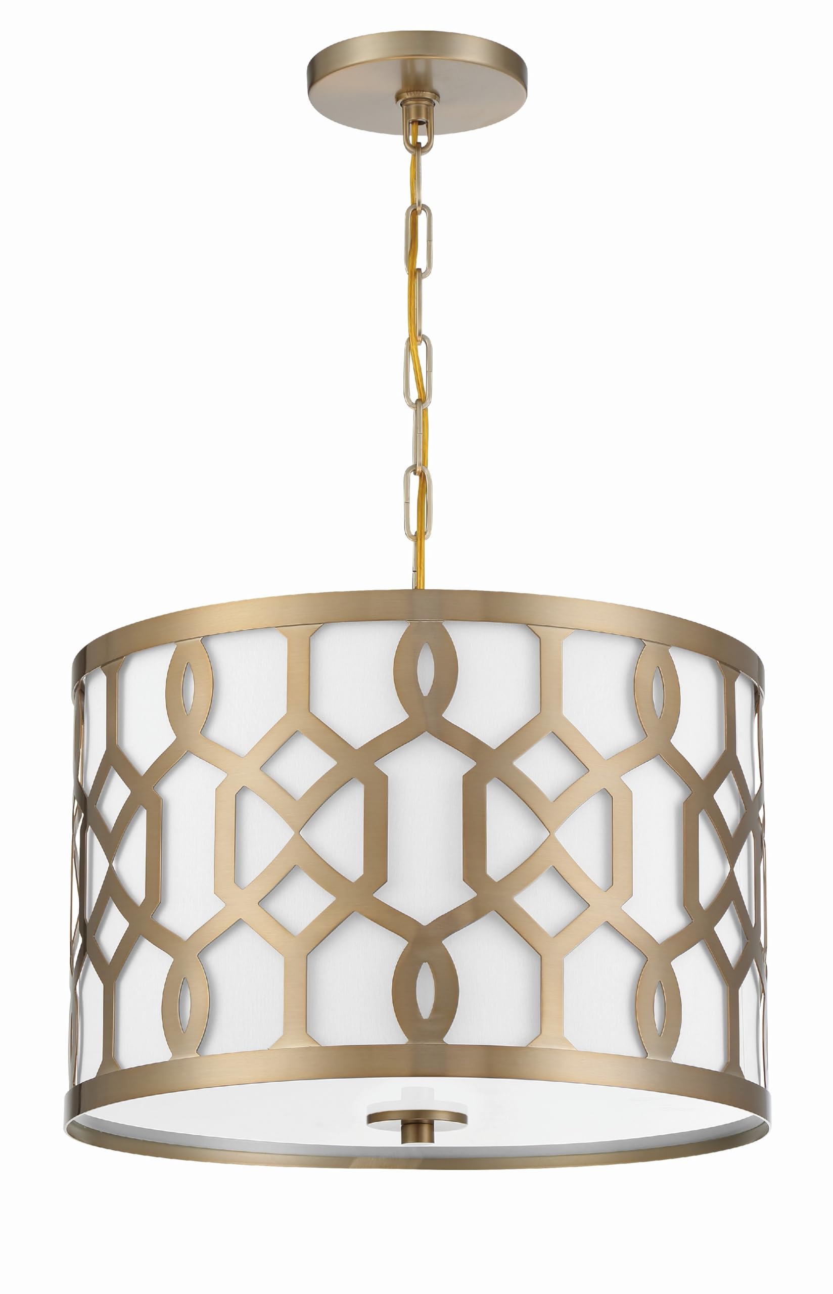 Crystorama Libby Langdon Jennings 3-Light Aged Brass Chandelier - Elegant Dining Room Lighting Fixture for Modern Farmhouse & Traditional Home Decor