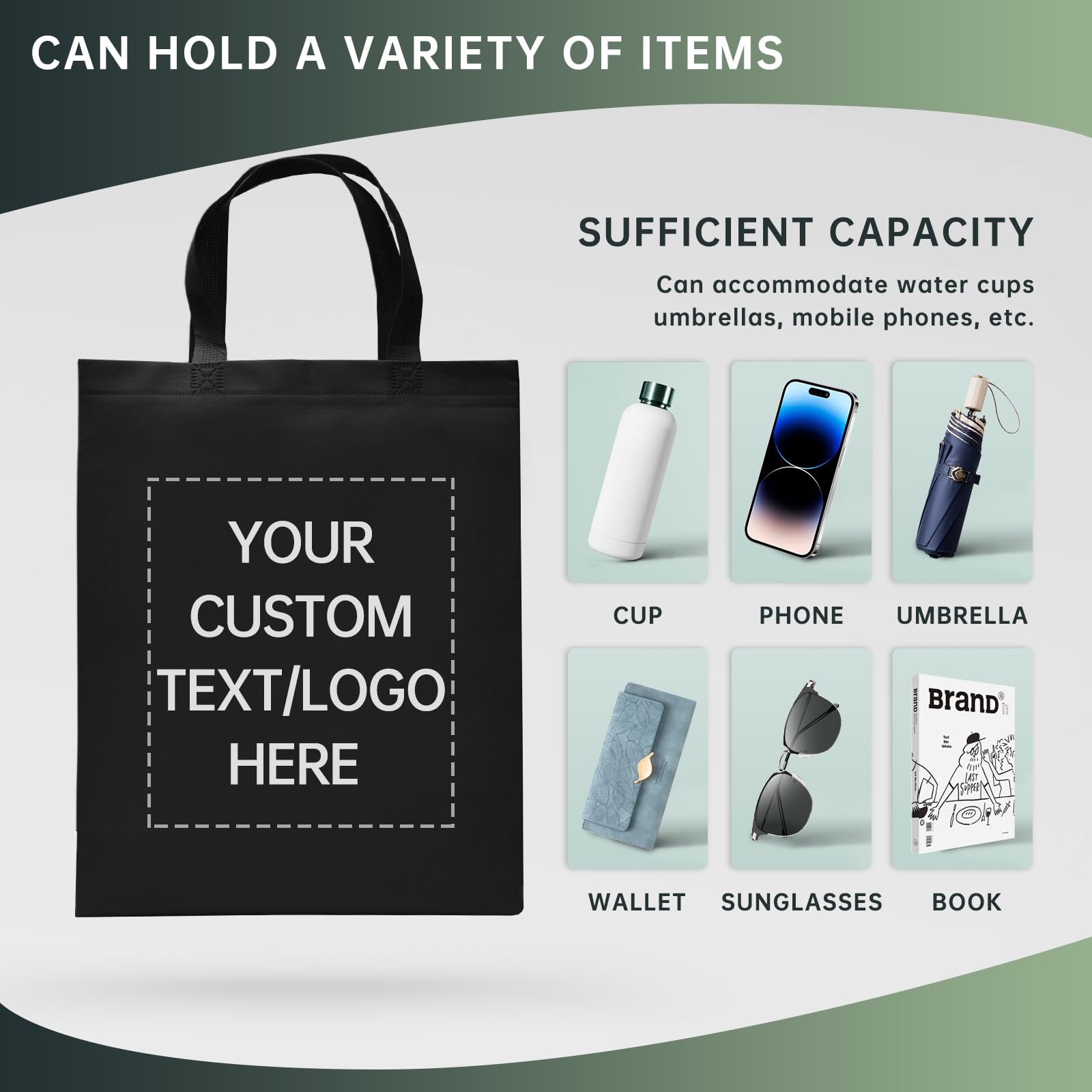 Customizable Tote Bags - 100 Pack Bulk Wholesale | Eco-Friendly Reusable Shopping Bags for Business Promotions, Retail Stores, Events & Parties | Perfect for Advertising, Giveaways & Branding