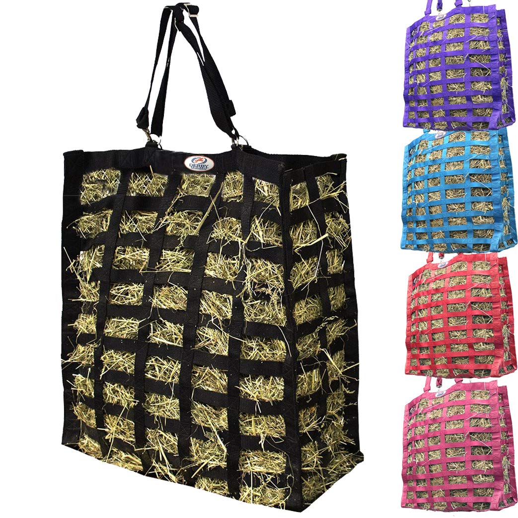 Derby Originals Supreme 4-Sided Slow Feed Horse Hay Bag - Durable Slow Feeding Solution for Horses - Perfect for Stables, Trail Rides & Pasture Use