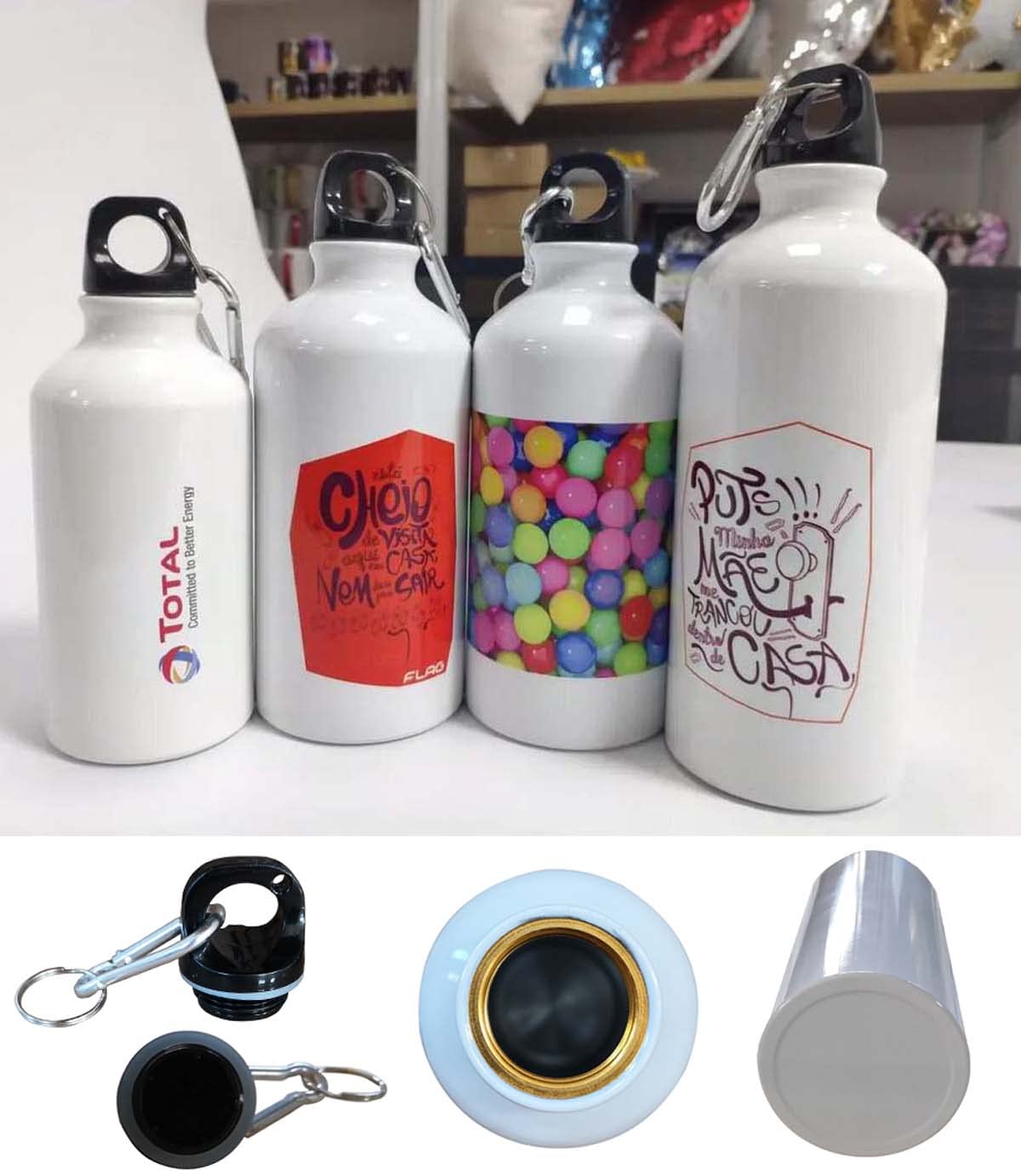 INTSUPERMAI 50-Pack 750ml White Coated Sublimation Aluminum Water Bottles with Safety Lock - Heat Press Transfer Printing for DIY Crafts, Sports, Gifts & Outdoor Activities