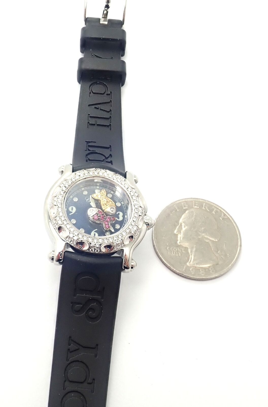 Authentic Chopard Happy Sport Happy Beach 26mm Stainless Steel Diamond Watch for Women - Luxury Timepiece for Beach Vacations & Special Occasions