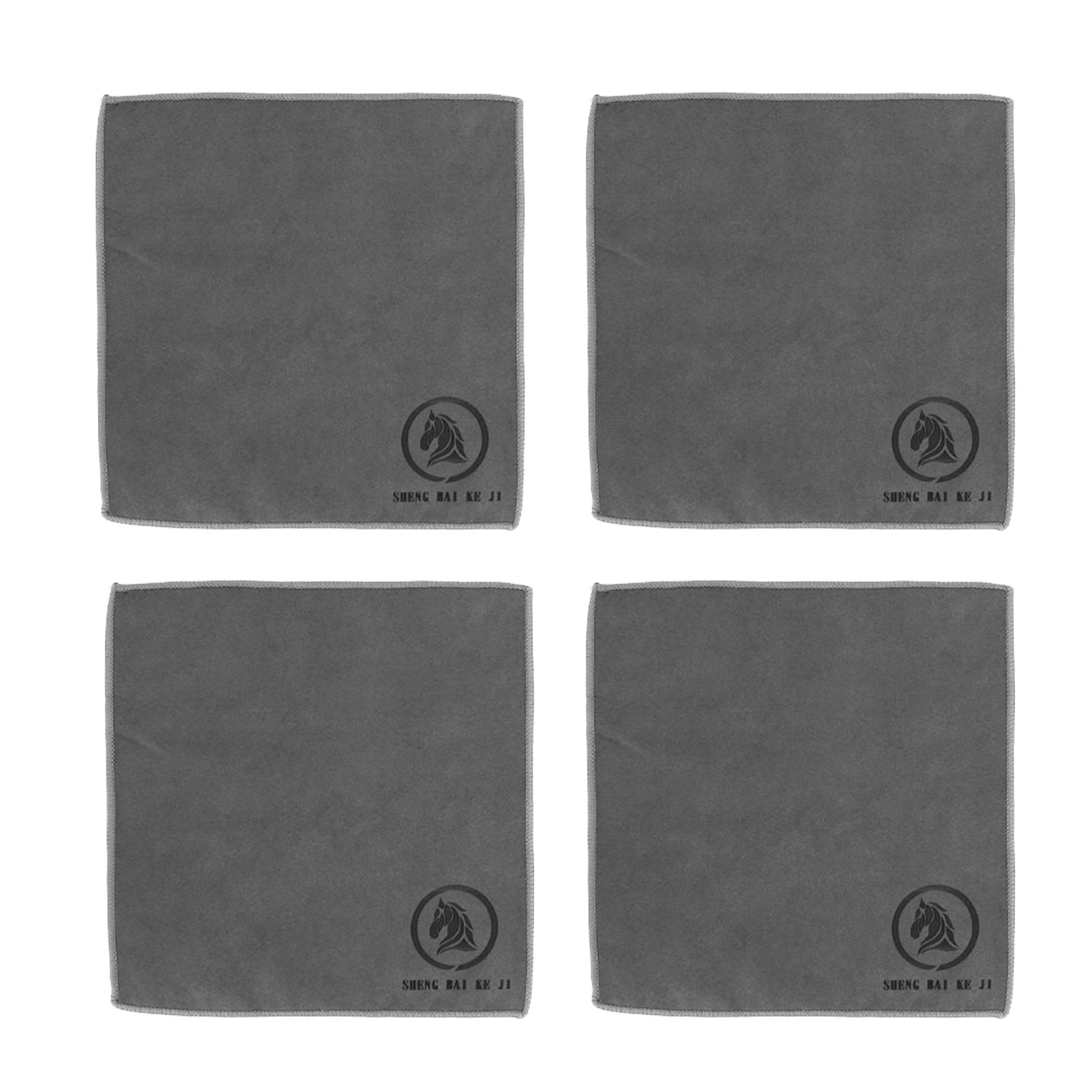 FTVOGUE 4-Pack Double Sided Microfiber Cleaning Towels - Super Absorbent Car Detailing, Kitchen & Bathroom Drying Cloths (Gray) - Perfect for Auto Detailing, Dish Drying & Household Cleaning