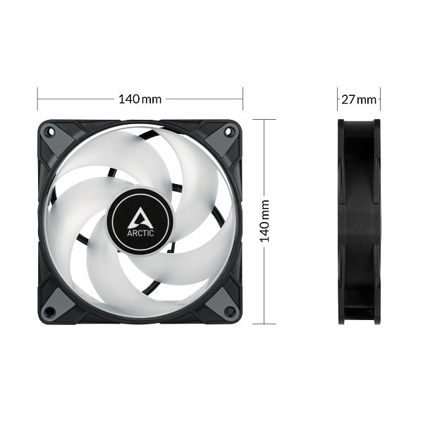 Arctic P14 PWM PST A-RGB 140mm High-Performance PC Case Fan - Black/White - Ideal for Gaming PCs, Workstations & Cooling Systems