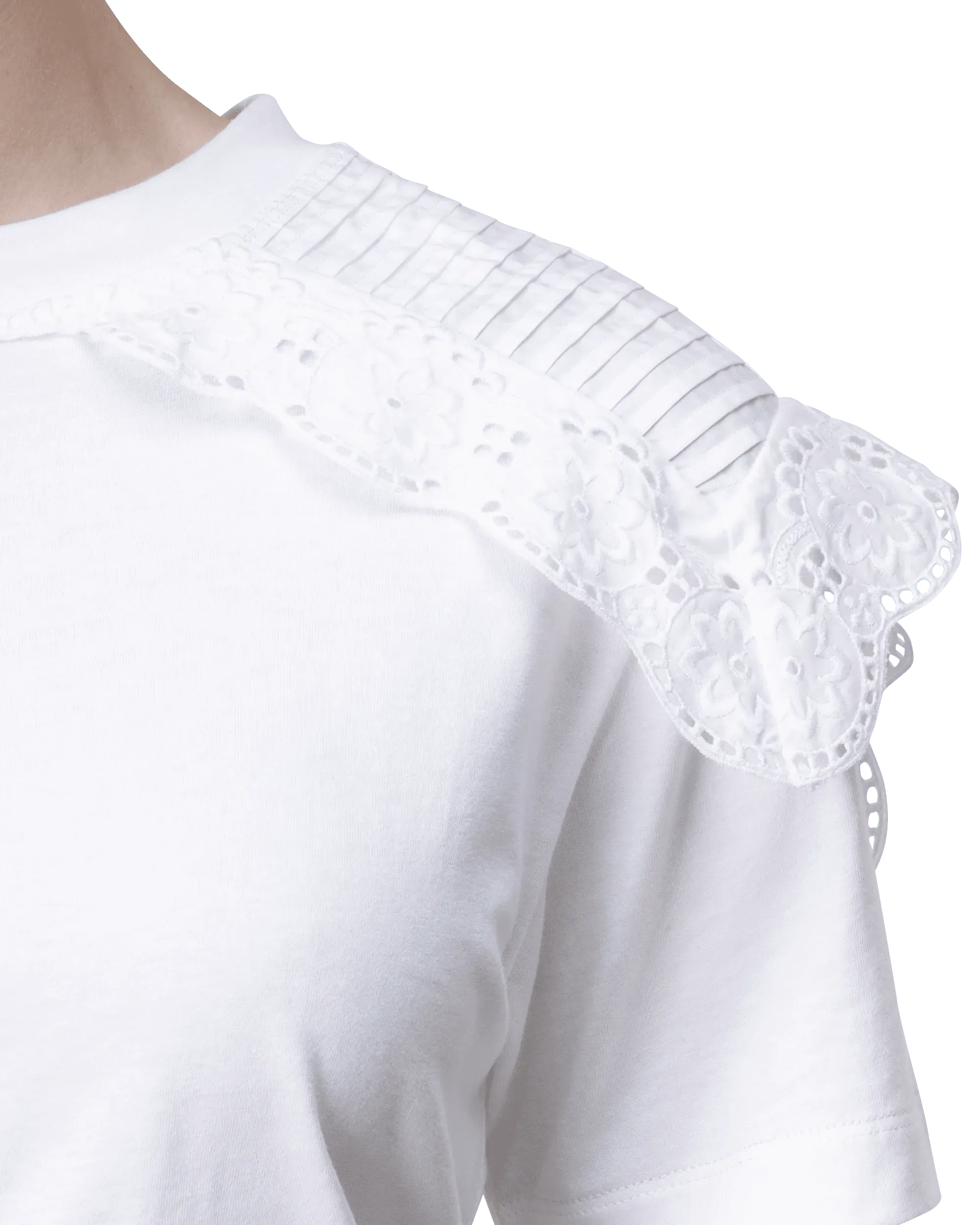 Stylish Eyelet Embroidered Cotton T-Shirt for Women | Breathable Summer Top | Casual & Boho Fashion | Perfect for Outings, Beach & Date Nights