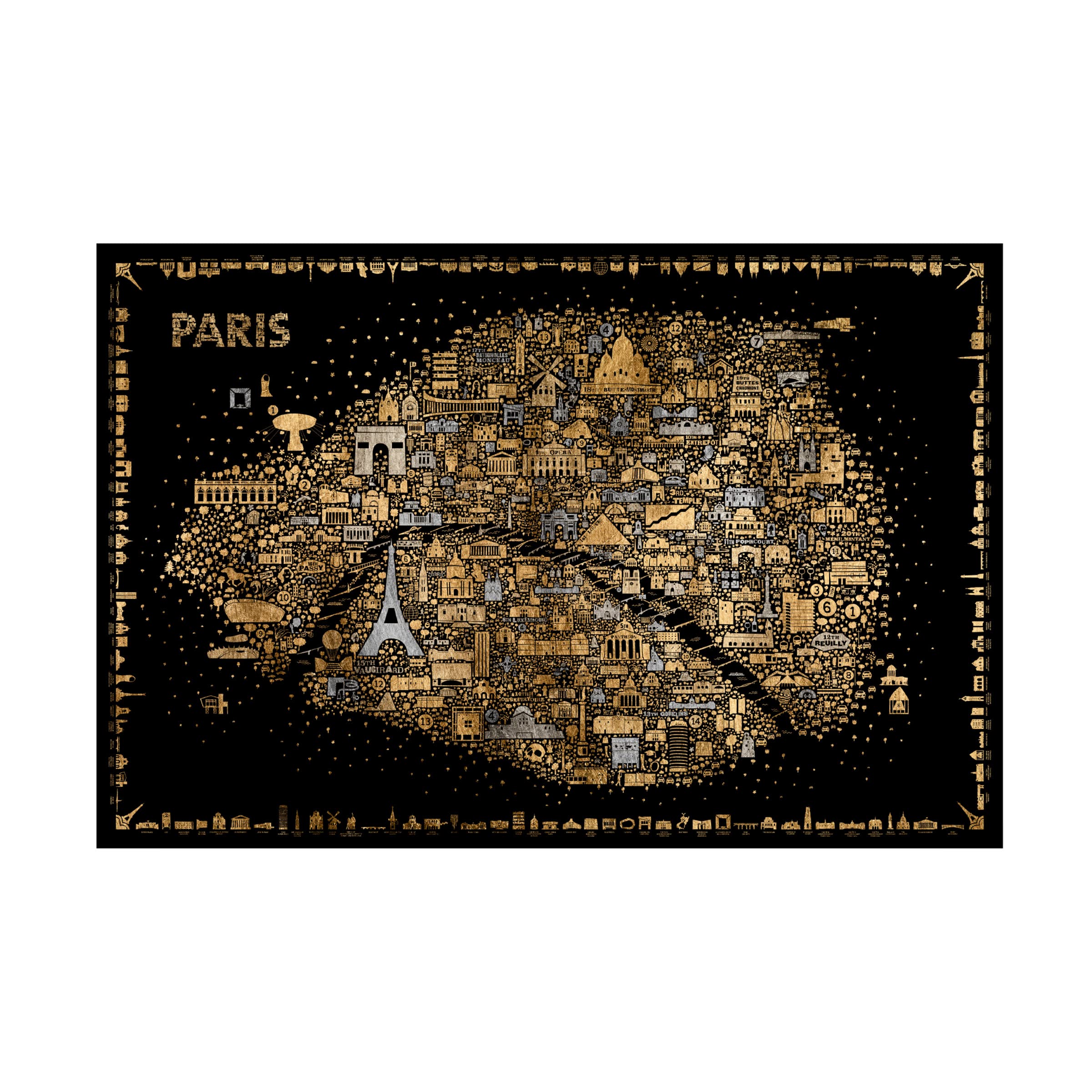Trademark Fine Art 'Glam Iconic Cities Paris' Canvas Wall Art Print by Rafael Esquer - Perfect for Living Room, Bedroom & Office Decor