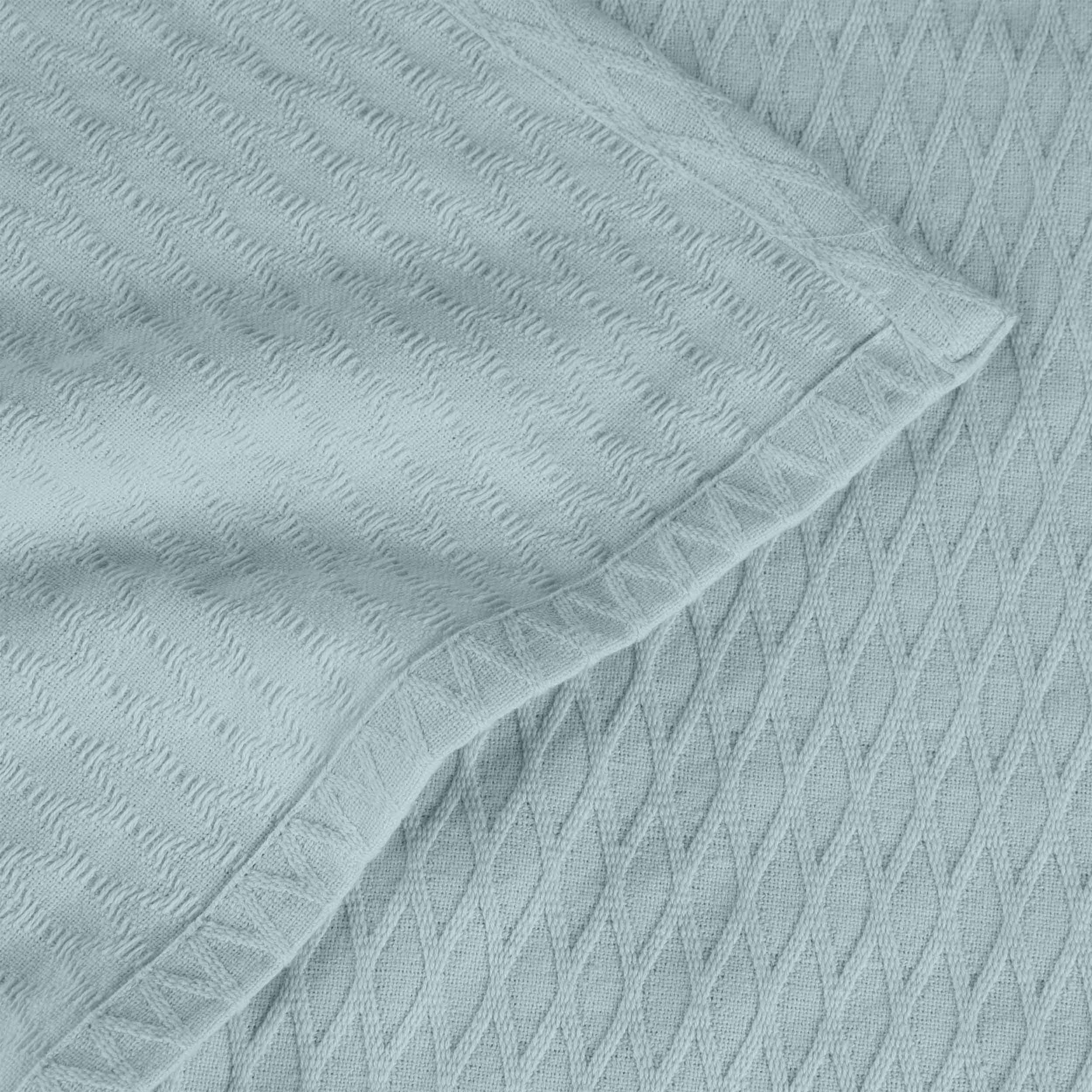 Premium Cotton All-Season Diamond Pattern Bed Blanket & Sofa Throw - Soft Cozy Blanket for Bedroom, Living Room, Travel and Gift Giving