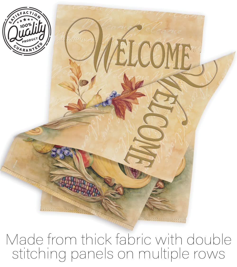 Autumn Cornucopia Garden Flag - Fall Harvest Decor for Outdoor & Home