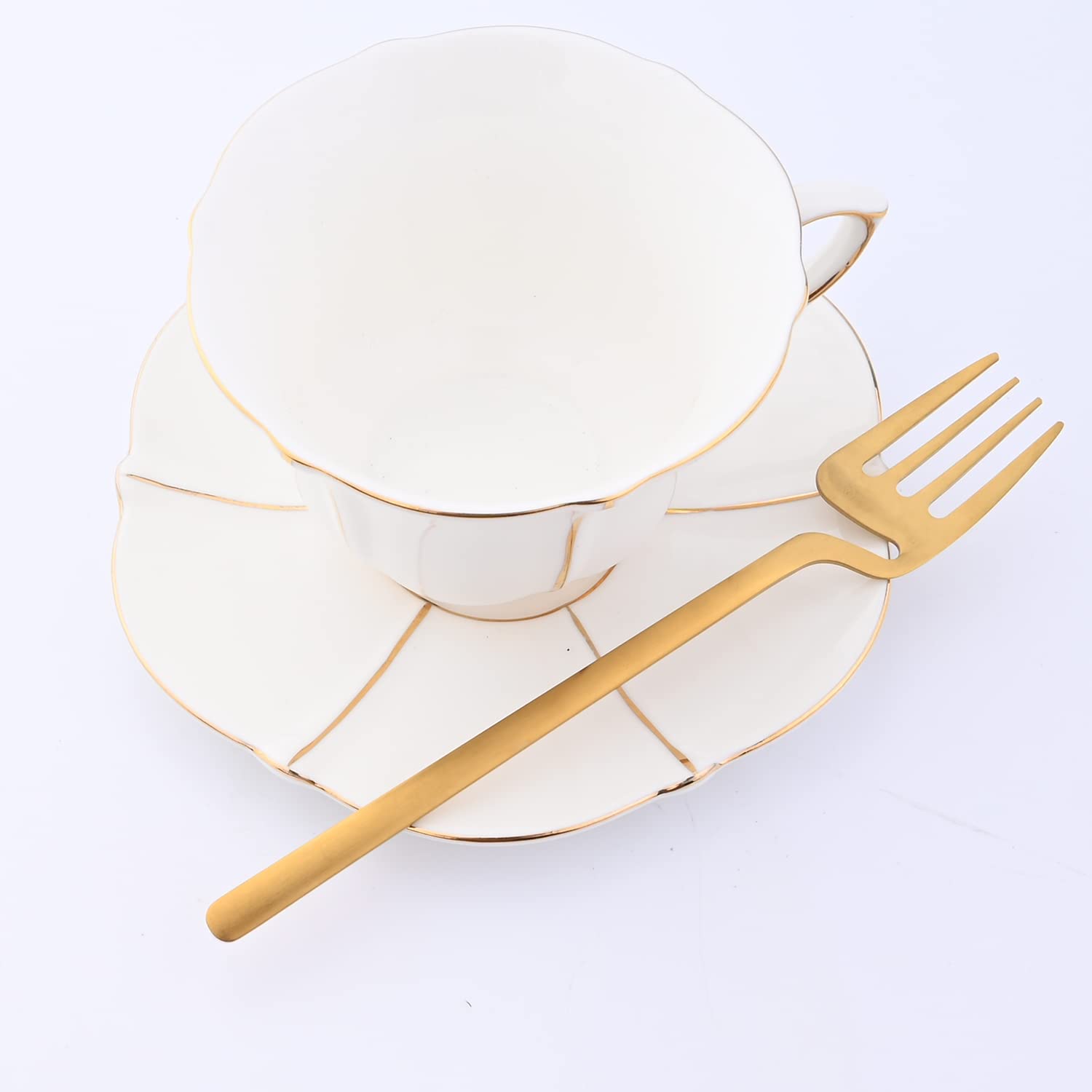 Premium Gugrida 8-Piece Stainless Steel Dessert Forks Set - Elegant Gold Finish, Dishwasher Safe - Perfect for Dinner Parties, Weddings, and Fine Dining