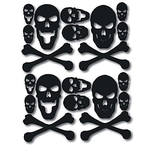Tactical Skull and Bones Vinyl Decal Sticker - Durable Matte Black Cut-Out for Helmets, Trucks, Windows, Bottles & Containers (Small Size) - Perfect for Military Style, Outdoor Adventures & Vehicle Customization